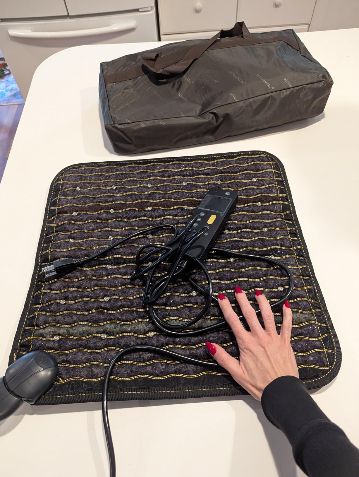Jet Mat by HealthyLine - Advanced Infrared Heating Pad - Professional Biomat for Pain Relief and Healing - with Red Lights, Amethyst, Tourmaline, Jade and Obisidian Gemstones - 72 x 24 customer photo 2