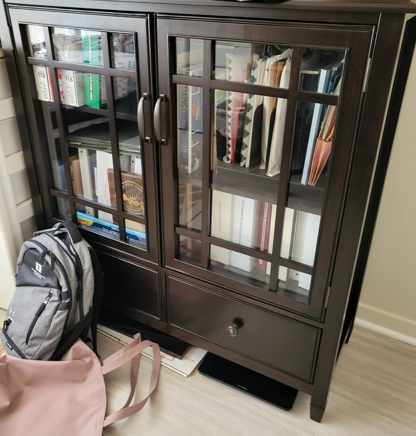 SIMPLIHOME Connaught Buffet - 67 inch Wide Solid Wood 4 Door Sideboard Cabinet in Dark Chestnut Brown, Traditional Dining Room Storage customer photo 2