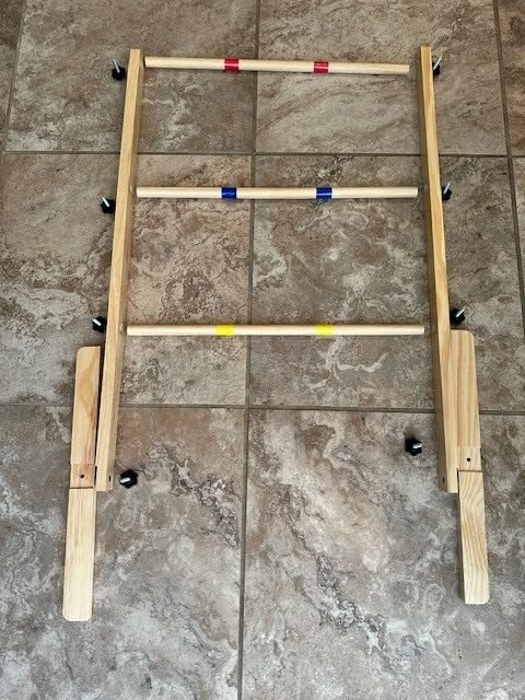 Ladder Ball Set with 2 Ladders 6 Bolas and Scoreboard Lawn Game Ladder Toss Outdoor Ladder Toss Game Set Wood Ladder Ball Set customer photo 1