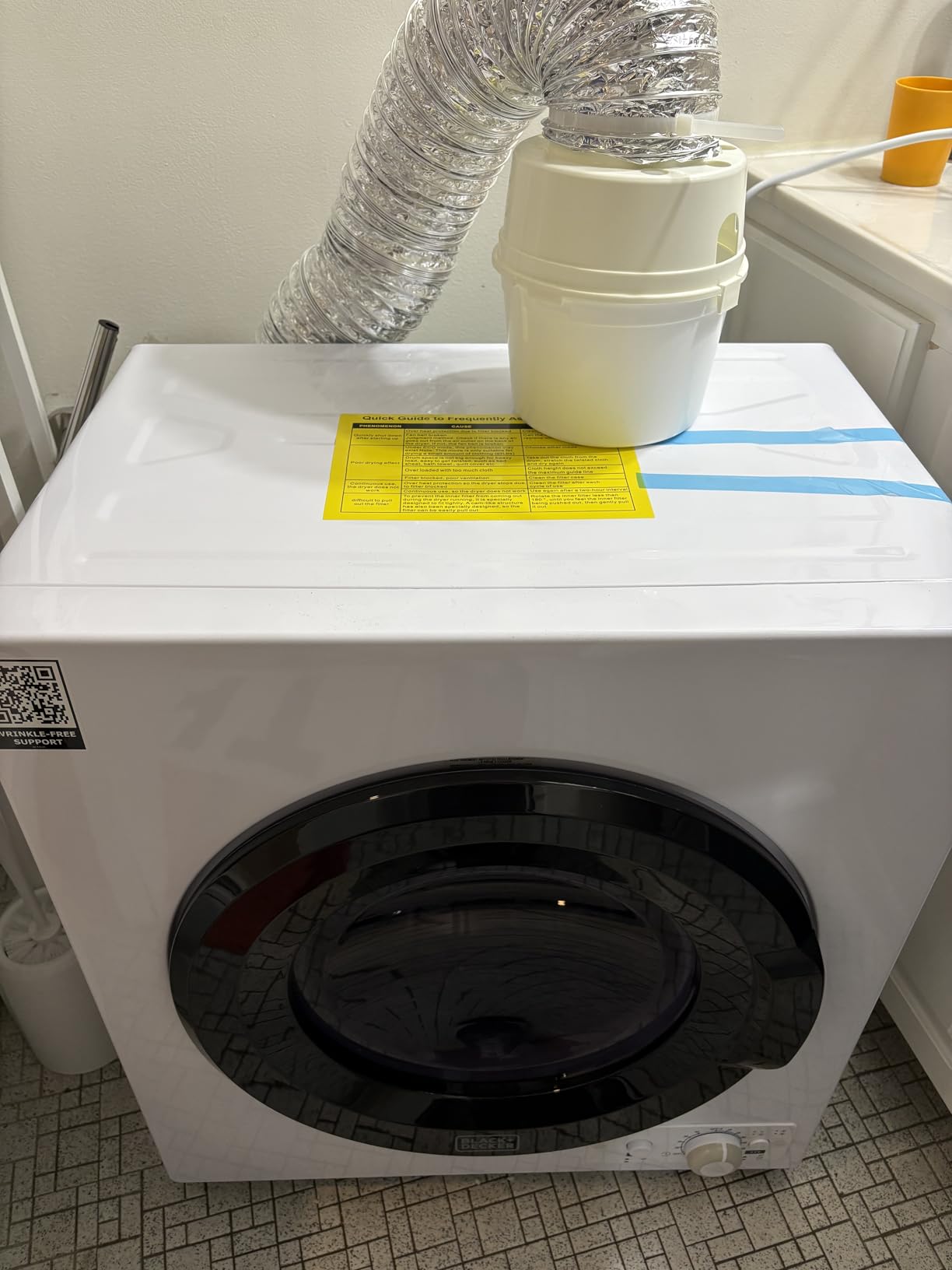 BLACK+DECKER 8.0 Cu. Ft. Electric Front Load Dryer with Steam, Clothes Dryer with LED Display, 12 Cycle Selections, ENERGY STAR, 240V Machine Requires Professional Installation, BFLD80ME, White customer photo 4