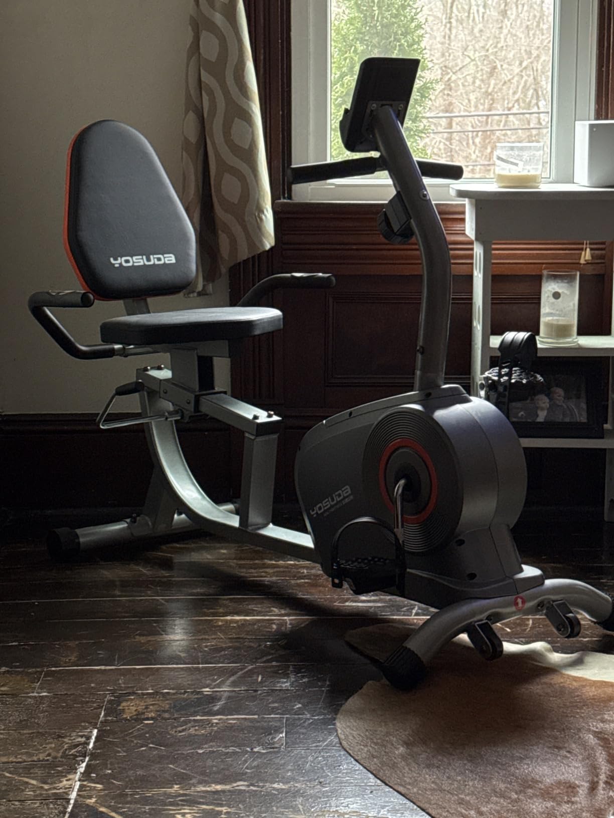 YOSUDA Recumbent Exercise Bike for Home, Magnetic Staionary Bike for Seniors | Quiet Recumbent Bikes with Adjustable Seat, 350LB Capacity, 16-level Resistance, LCD Monitor & Pulse Sensors customer photo 2