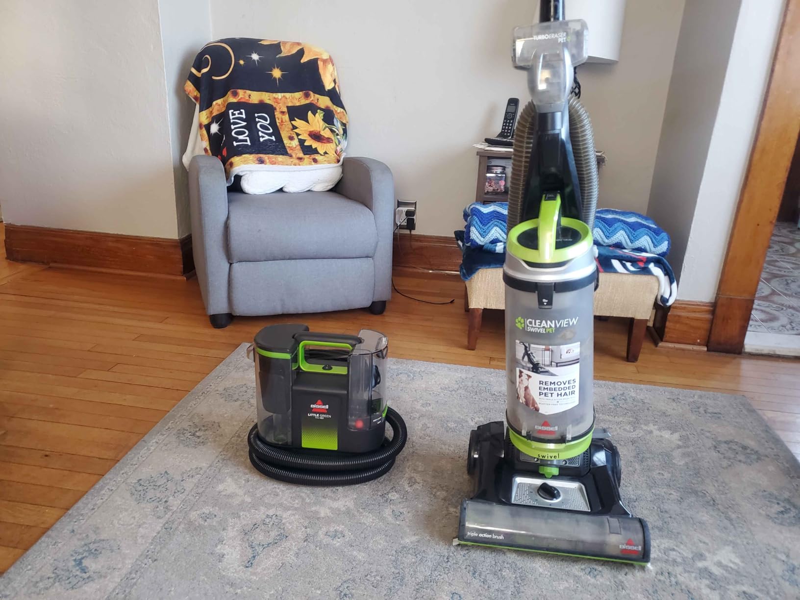 BISSELL Little Green Max Pet SmartMix Carpet Cleaner, 38572 | SmartMix Technology auto-mixes solution; self-cleaning tough stain tool; upholstery & car detailing customer photo 2