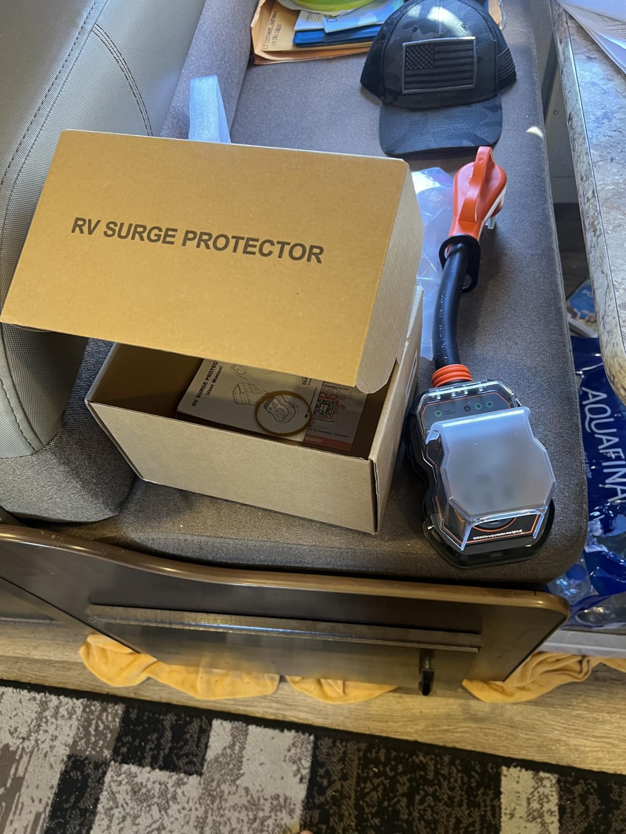 GEARGO RV Surge Protectors 50 Amp, 15000 Joules RV Circuit Analyzer, IP68 Surge Voltage Protection, RV Adapter Plug for Camper (Orange) customer photo 1