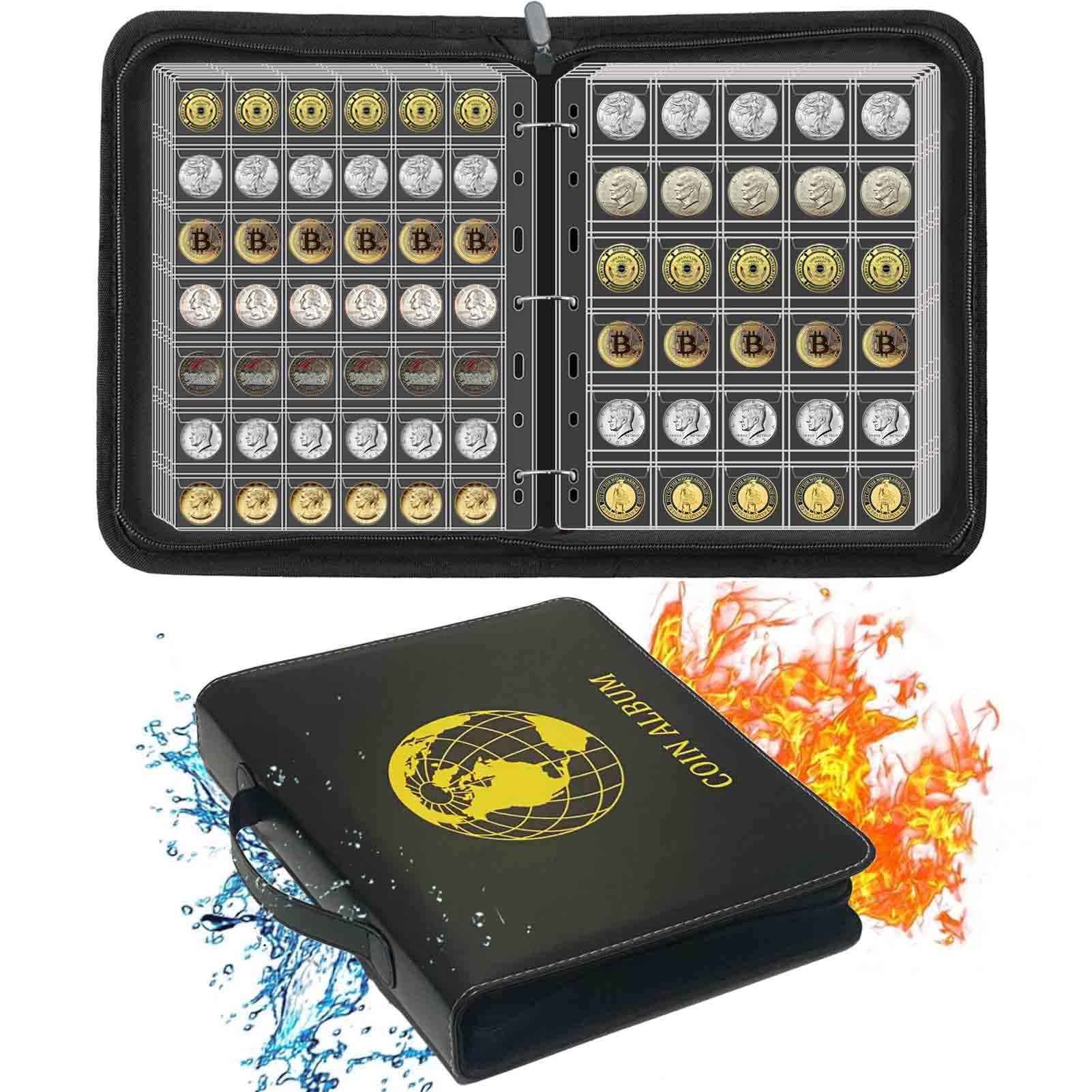 576 Pockets Coin Collection Album Book Holder for Collectors, 2 Size Coin Collecting Pages Fireproof Coin Collecting Album for 17/20/23/25/27/30mm Coins customer photo 1