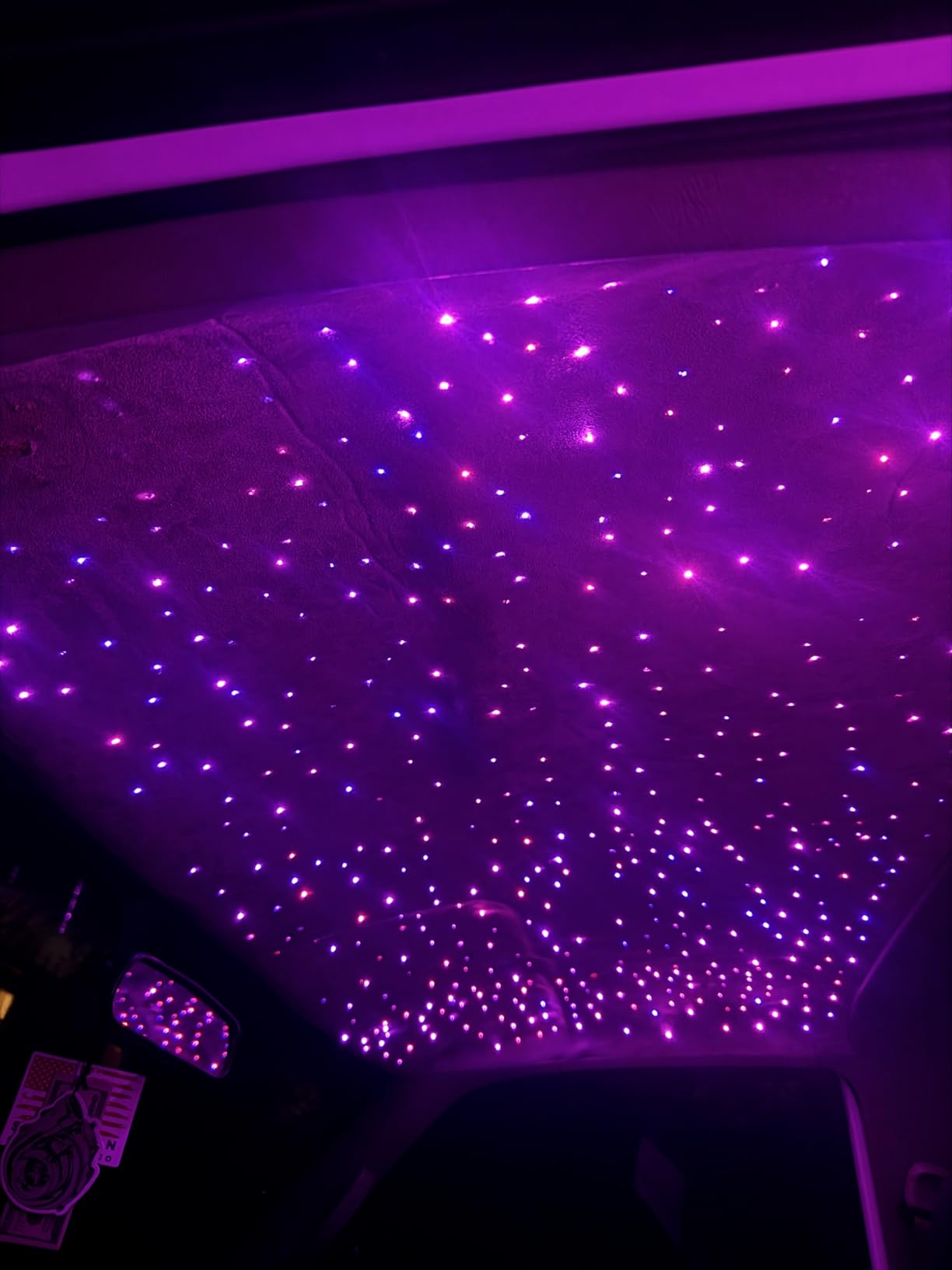 Car Home Starlight Headliner Star Ceiling Light Kit Twinkle & Sound Activate 200 pcs*0.03in*9.8ft RGBW 16W Fiber Optic Lights APP & Remote Control Star Lights for Car/Home Decor customer photo 2