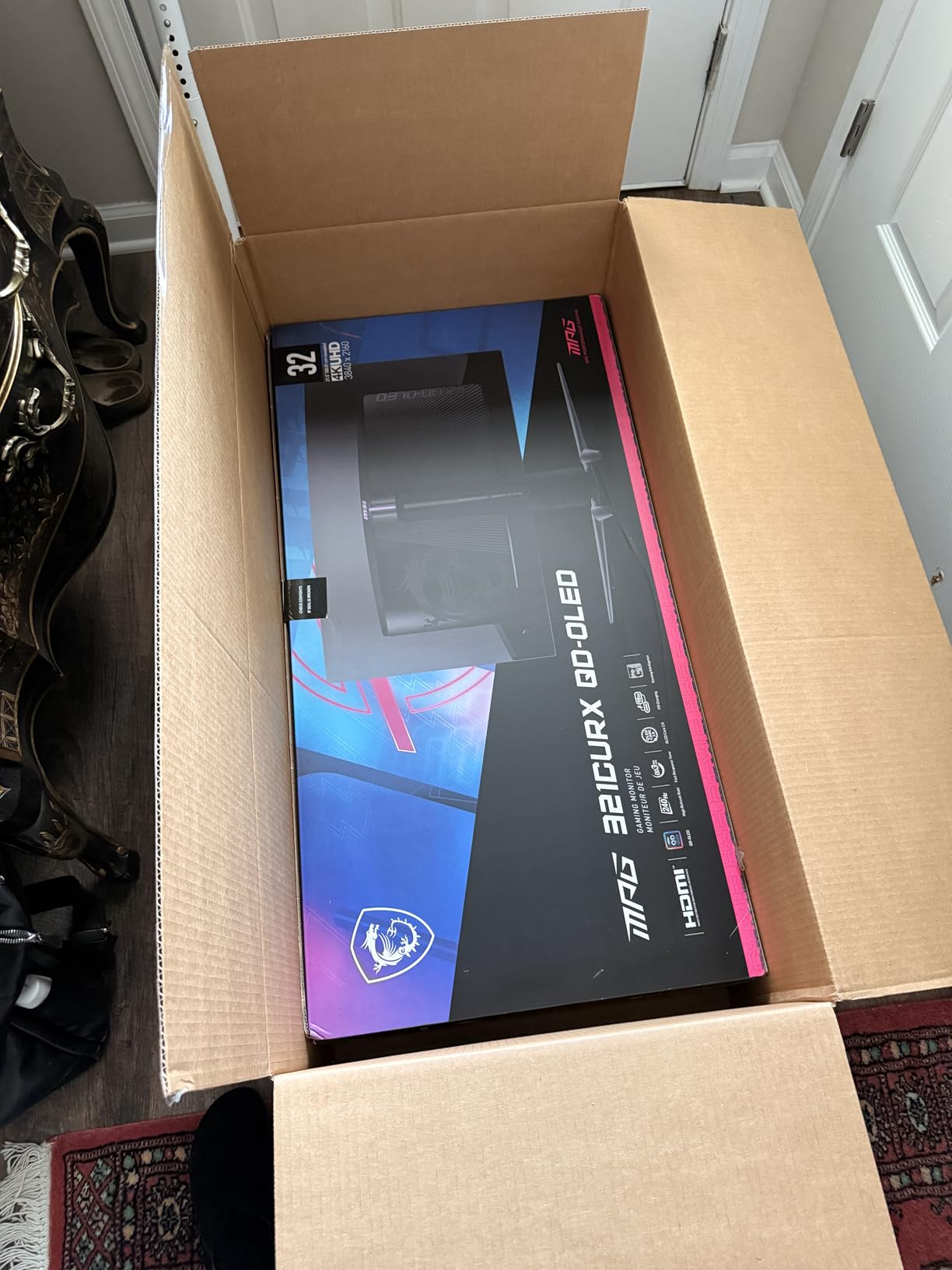 msi MPG 341CQPX QD-OLED 34-inch Curved OLED Gaming Monitor, 3440 x 1440 (UWQHD), 0.03ms Response time, 240Hz, True Black HDR 400, HDMI, DP Port, USB Type C, Tilt, Height Adjustable customer photo 1