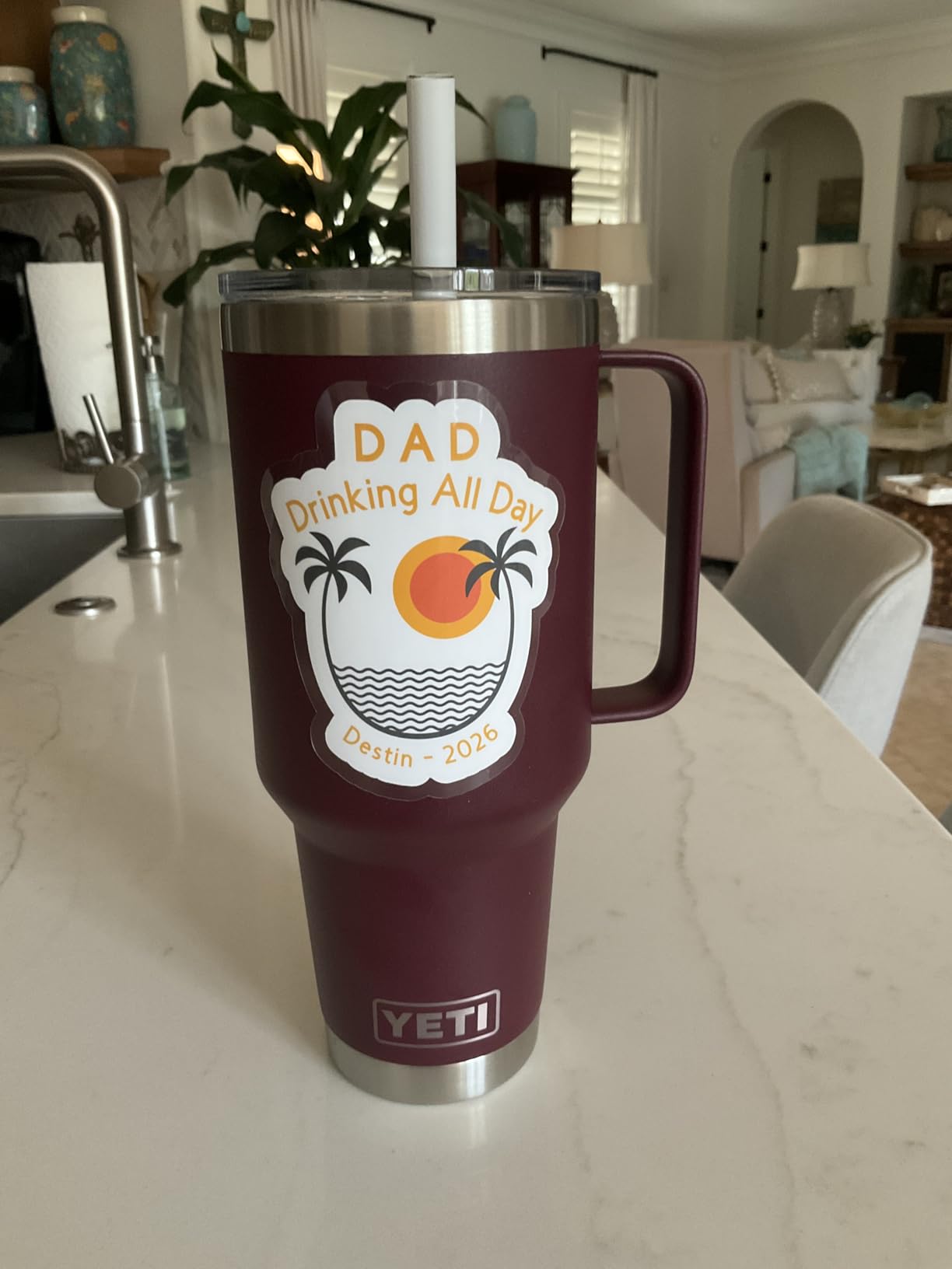 Rambler 42 oz Tumbler with Handle and Straw Lid, Travel Mug Water Tumbler, Vacuum Insulated Cup with Handle, Stainless Steel, Key Lime customer photo 1