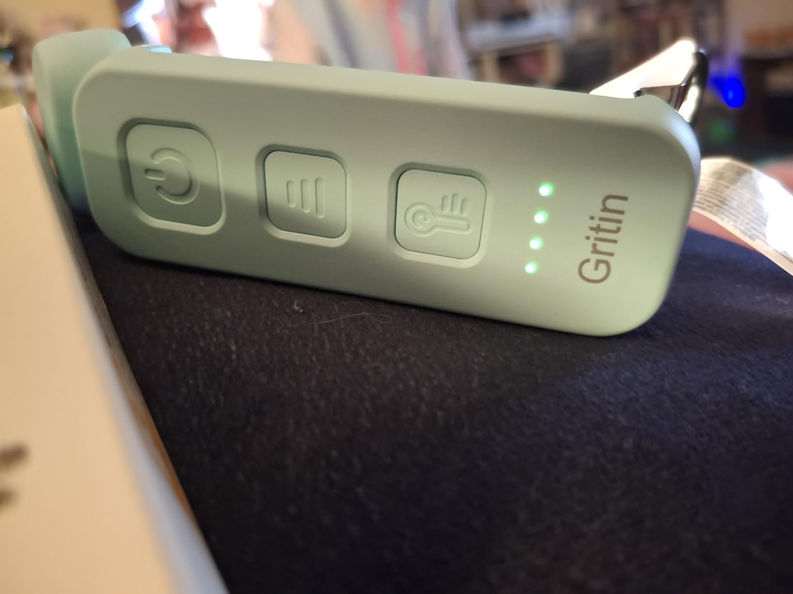 Gritin Reading Light, Rechargeable Book Light for Reading in Bed - Eye Caring 3 Color Temperatures, 5-Level Dimmable Brightness, Long Lasting, Compact Size Clip on Book Lamp for Bookworms-Blue customer photo 1