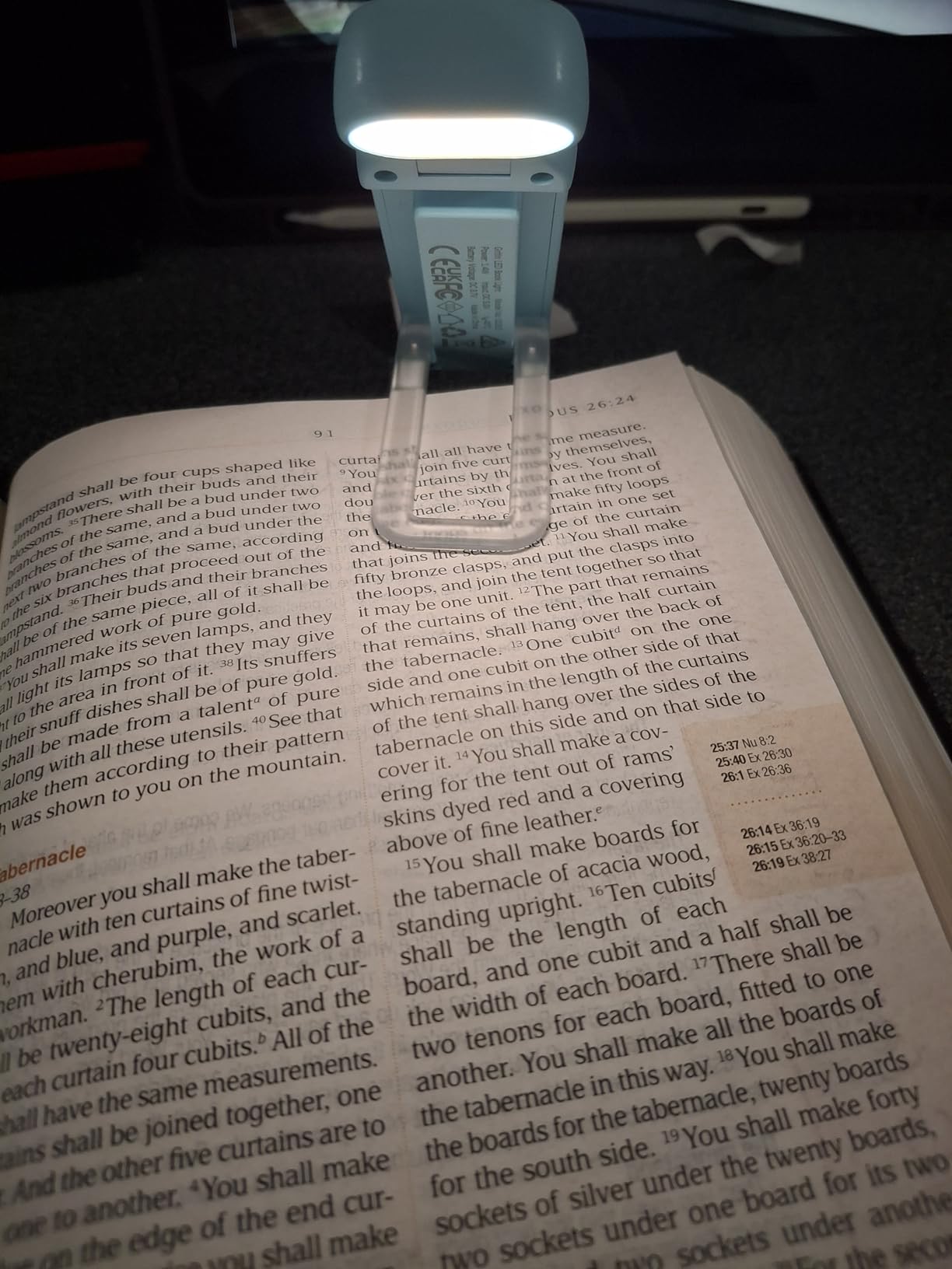 Gritin Reading Light, Rechargeable Book Light for Reading in Bed - Eye Caring 3 Color Temperatures, 5-Level Dimmable Brightness, Long Lasting, Compact Size Clip on Book Lamp for Bookworms-Blue customer photo 2