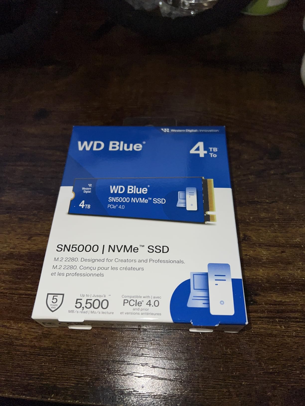 4TB WD Blue SN5000 NVMe Internal Solid State Drive SSD - PCIe Gen 4.0, M.2 2280, Up to 5,500 MB/s - WDS400T4B0E [New Generation] customer photo 1