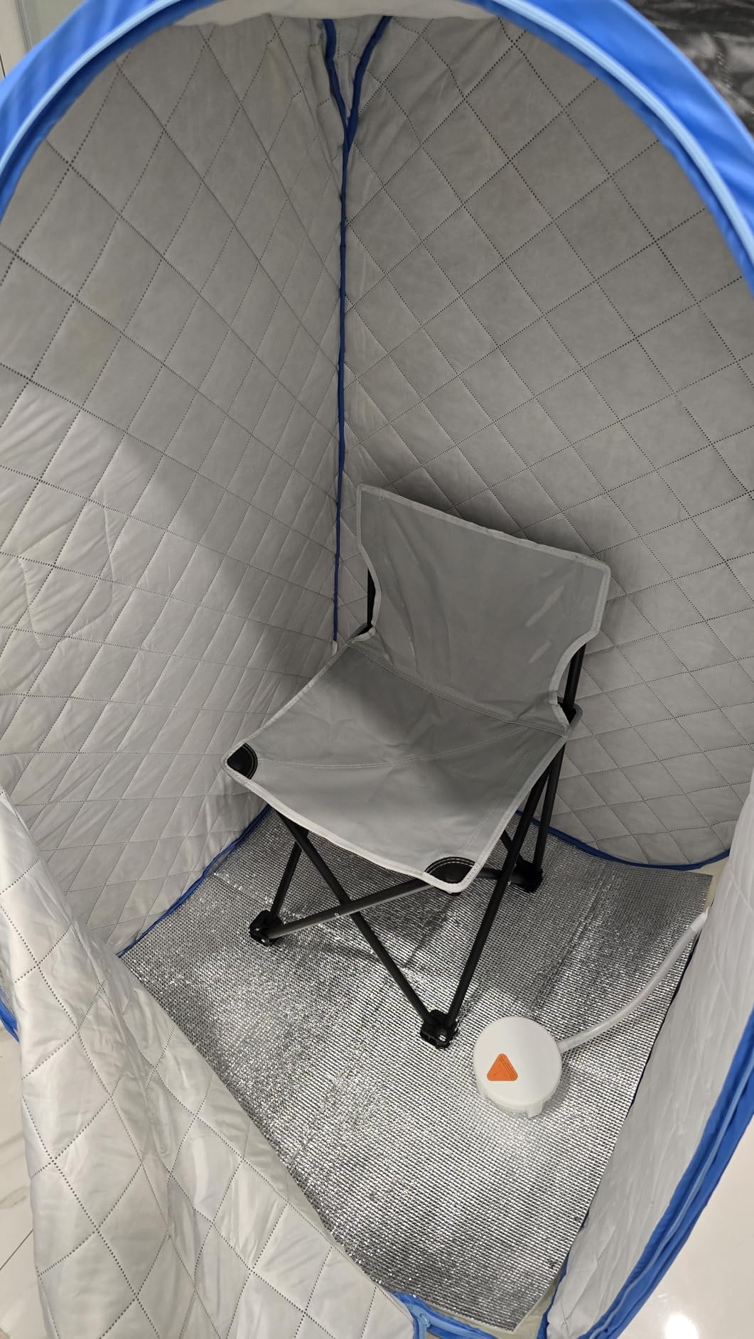Foldable Portable Steam Sauna, Personal Sauna Tent for Home SPA with 1000w 2.2L Steamer, Folding Chair, Remote Control, Black customer photo 1