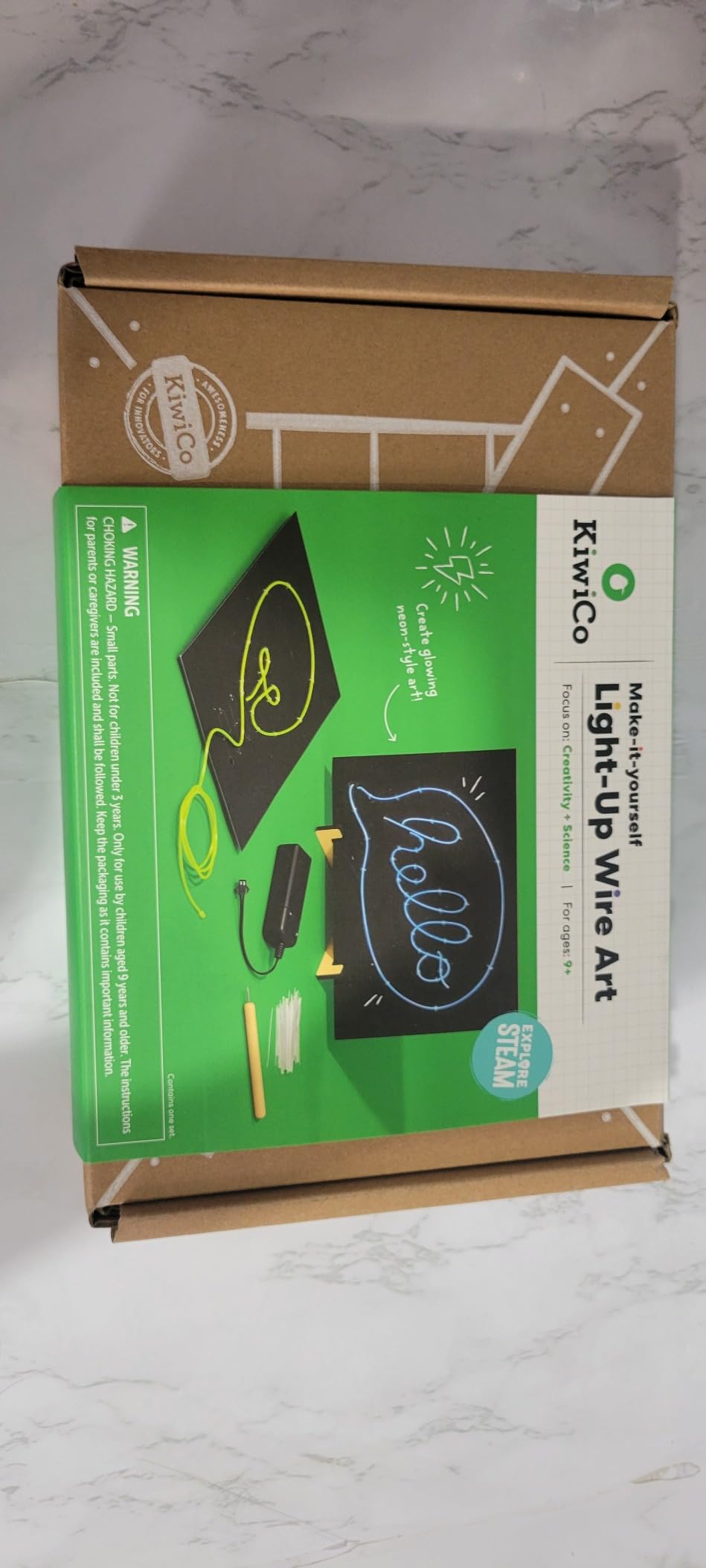 Light-Up Wire Art Kit - DIY Electroluminescent Signs, Fun Educational Science Craft for Kids | Includes EL Wires, Battery Packs, Design Templates, and Instructions customer photo 2