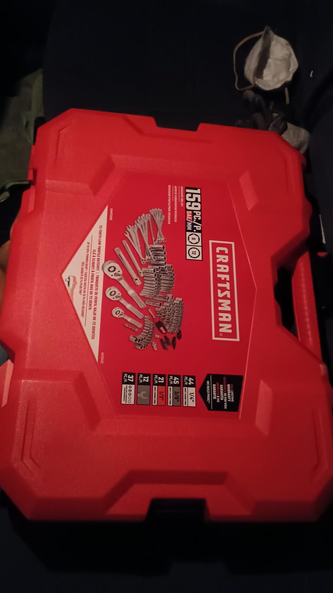 Craftsman Socket Set, 159 Piece Socket Wrench Set Mechanics Tools 1/4-in., 3/8-in., and 1/2-in, 6 Point and 12 Point, 90-Tooth (CMMT12125) customer photo 1