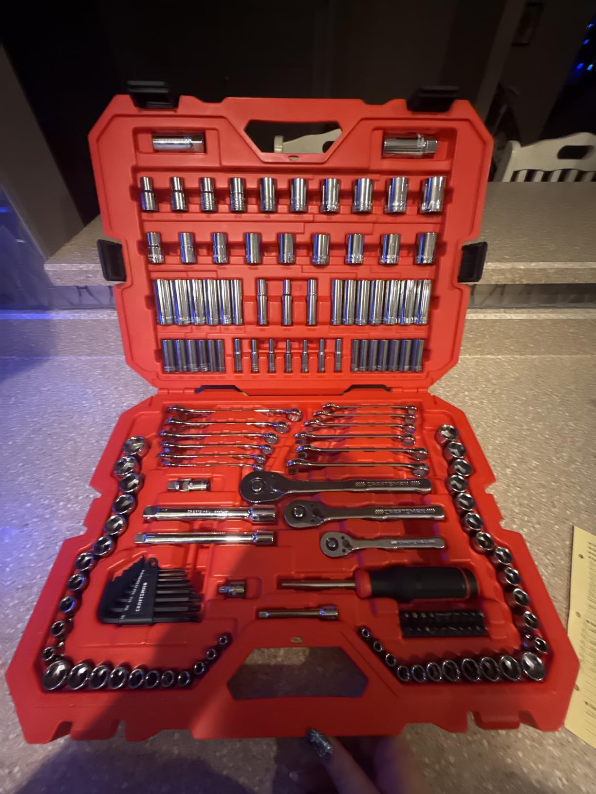 Craftsman Socket Set, 159 Piece Socket Wrench Set Mechanics Tools 1/4-in., 3/8-in., and 1/2-in, 6 Point and 12 Point, 90-Tooth (CMMT12125) customer photo 2