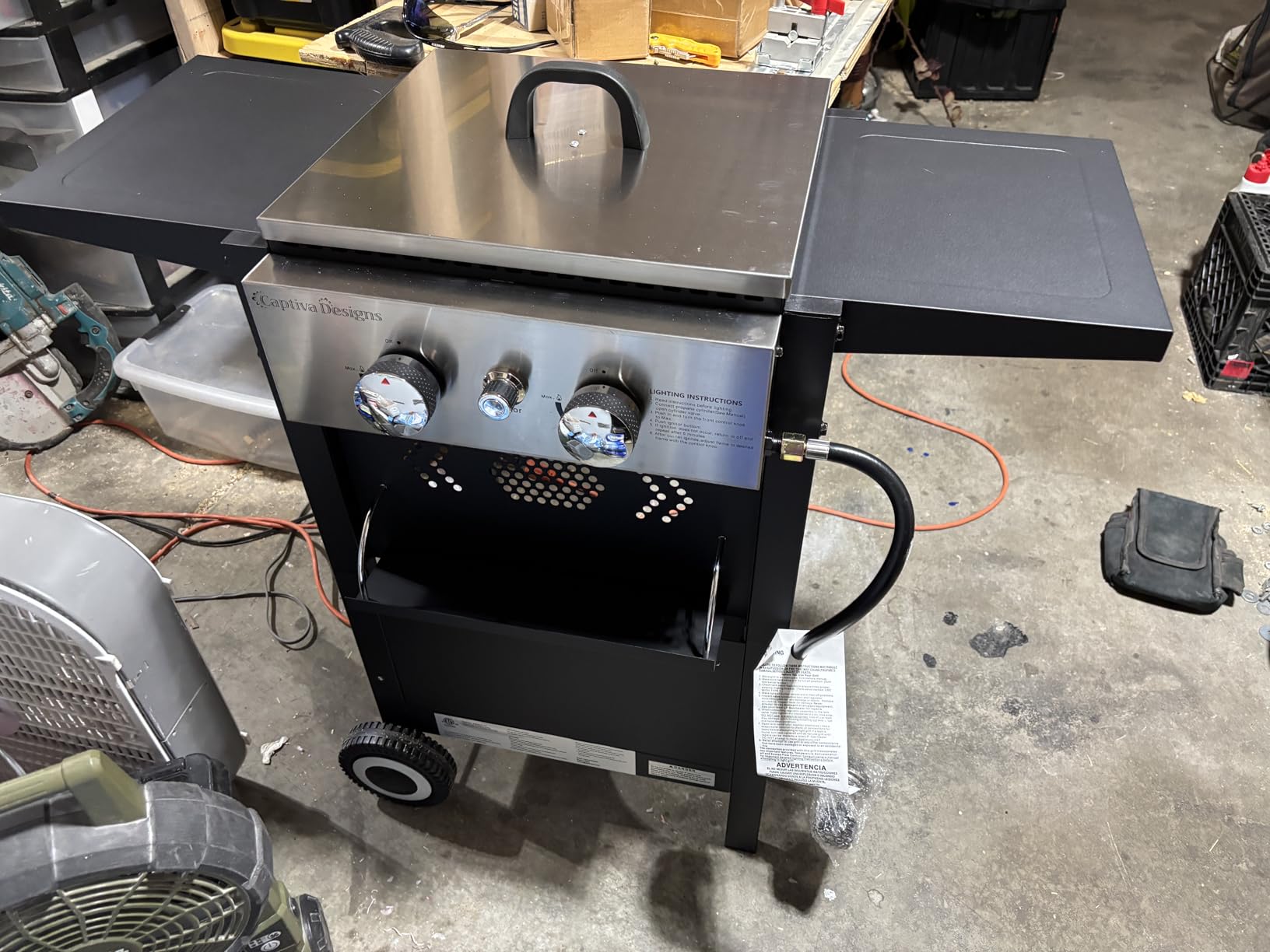 2 in 1 Griddle Grill Combo Small Propane Grill for Outdoor BBQ customer photo 1
