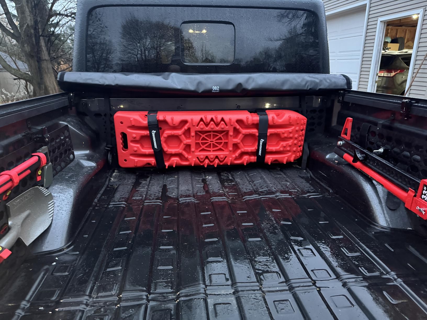 Nilight Recovery Off-road Traction Boards with Jack Lift Base Emergency Tire Ladder Mats For 4WD 4X4 Mud Sand Snow with 2PCS Mounting kit Carry Bag 2 leashes (Red) customer photo 2