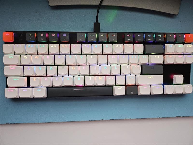 Womier Low Profile Keycaps - Shine Through PBT Key caps 60 65 75 100 Percent, Mechanical Keyboard Keycaps for Cherry Gateron MX Switches Keyboard - Khaki Grey customer photo 2