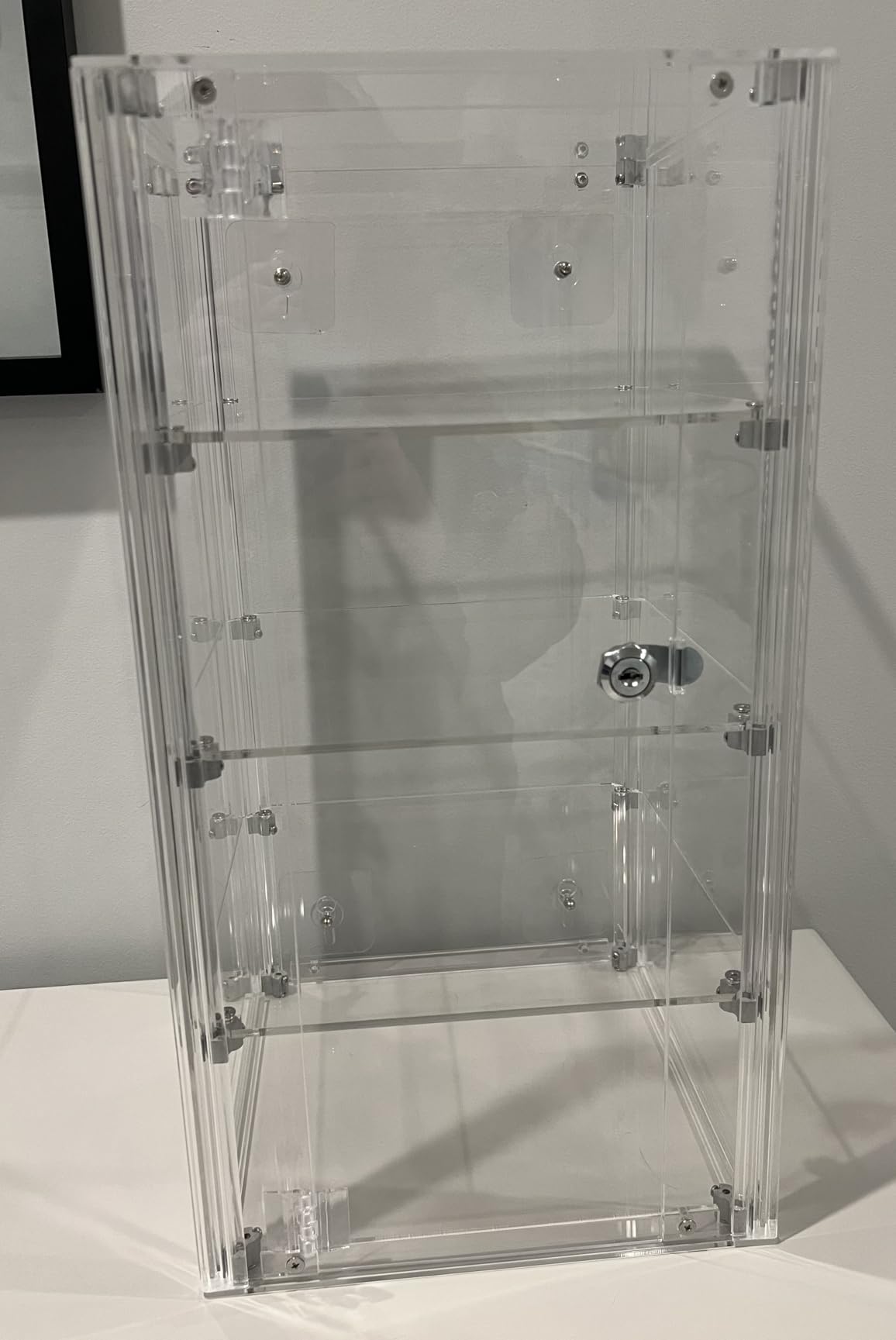 NONEMEY Acrylic Display case with Lock,3 Tier Lockable Security Display Case, Dustproof Protection Countertop Organizer Box for Collectibles (3Tier 12x5.9x16inch;30.5x15x41cm) customer photo 1