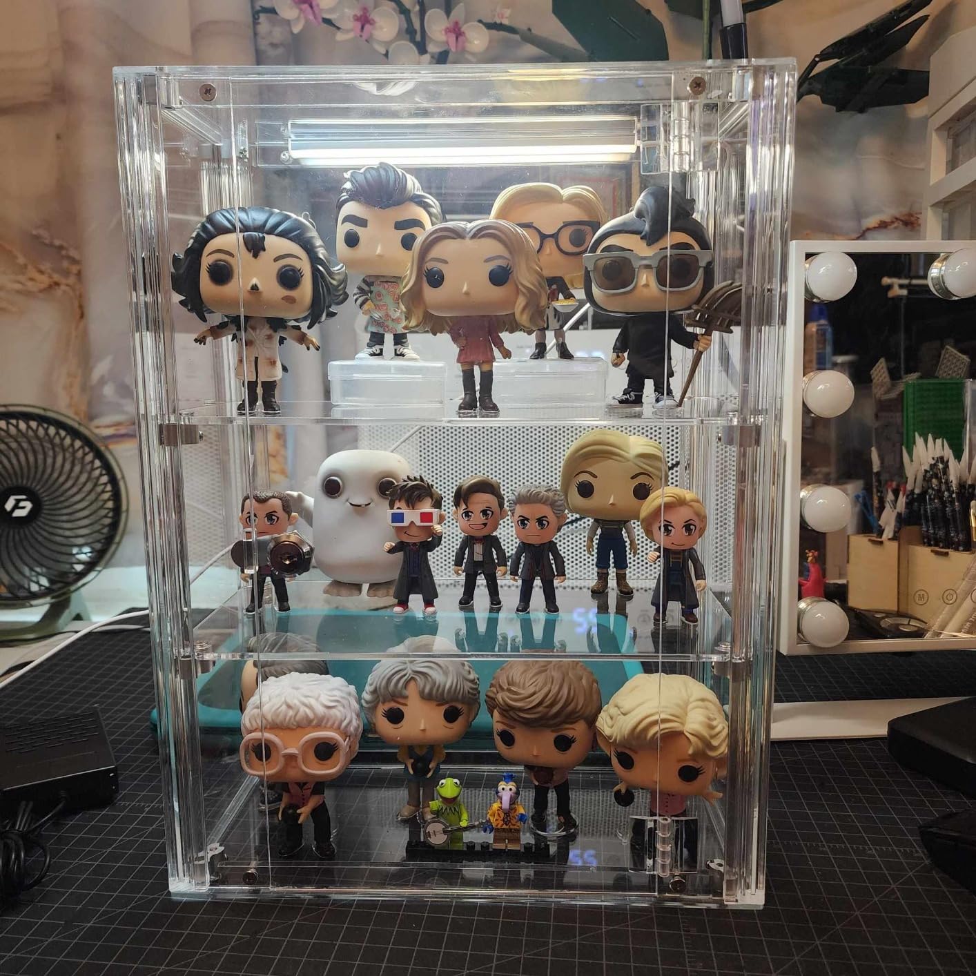 NONEMEY Acrylic Display case with Lock,3 Tier Lockable Security Display Case, Dustproof Protection Countertop Organizer Box for Collectibles (3Tier 12x5.9x16inch;30.5x15x41cm) customer photo 2