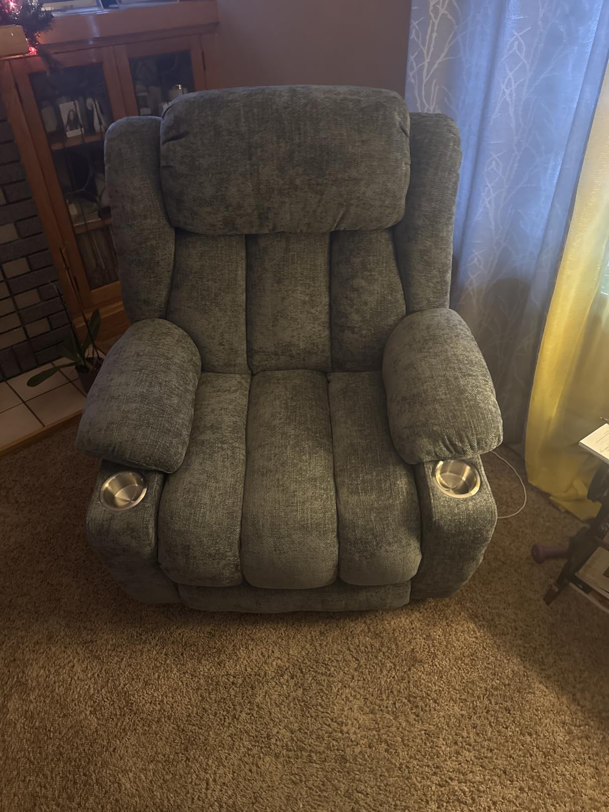 Power Lift Chair with Full-Body Massage and Heat, Electric Recliner Chairs for Adults, Remote Control, Standing Assistance, USB Ports, Stainless Steel Cup Holders, Chenille Grey customer photo 2