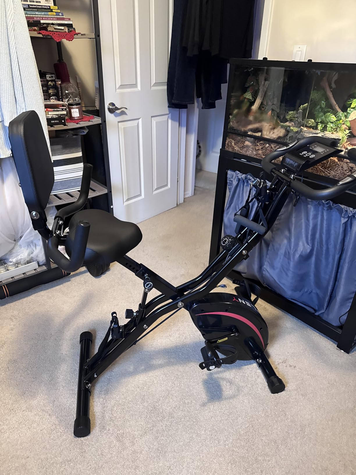PLENY Folding Exercise Bike, 5 IN 1 Indoor Stationary Bikes for Home customer photo 2