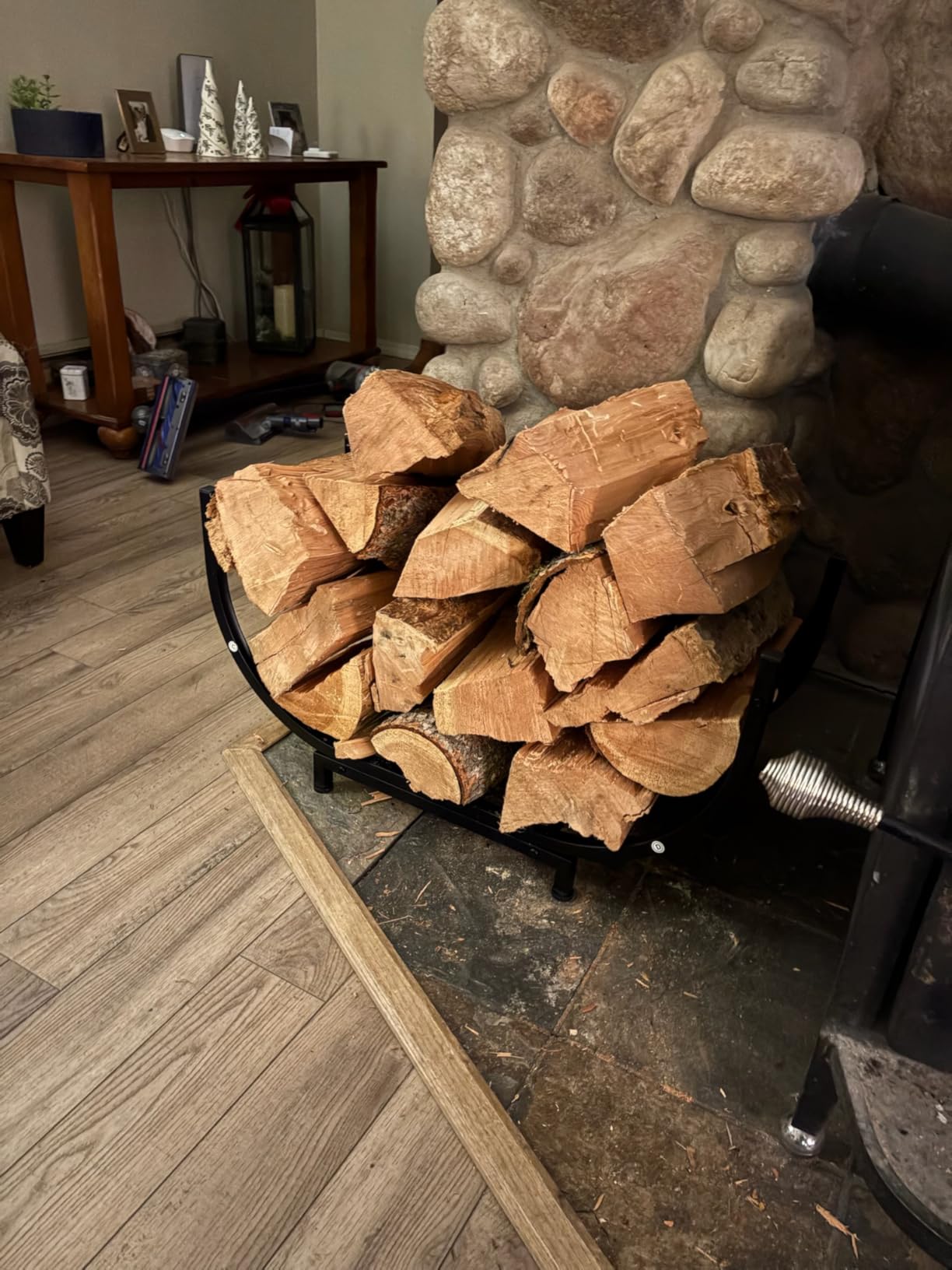 Firewood Rack Outdoor 30in，Indoor Firewood Storage and Firewood Rustproof Holder，Stable Log Holder and Fireplace Decor Organizer customer photo 1