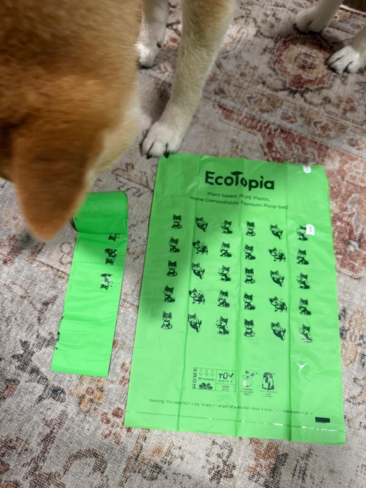 Tear-Free Biodegradable Poop Bags for Dogs,240 Compostable Dog Waste Bags Rolls,Eco-Friendly,Extra Thick,Leakproof,Unscented,Plant-based,ASTM D6400 & EN 13432 Compliant,Dark Green customer photo 1