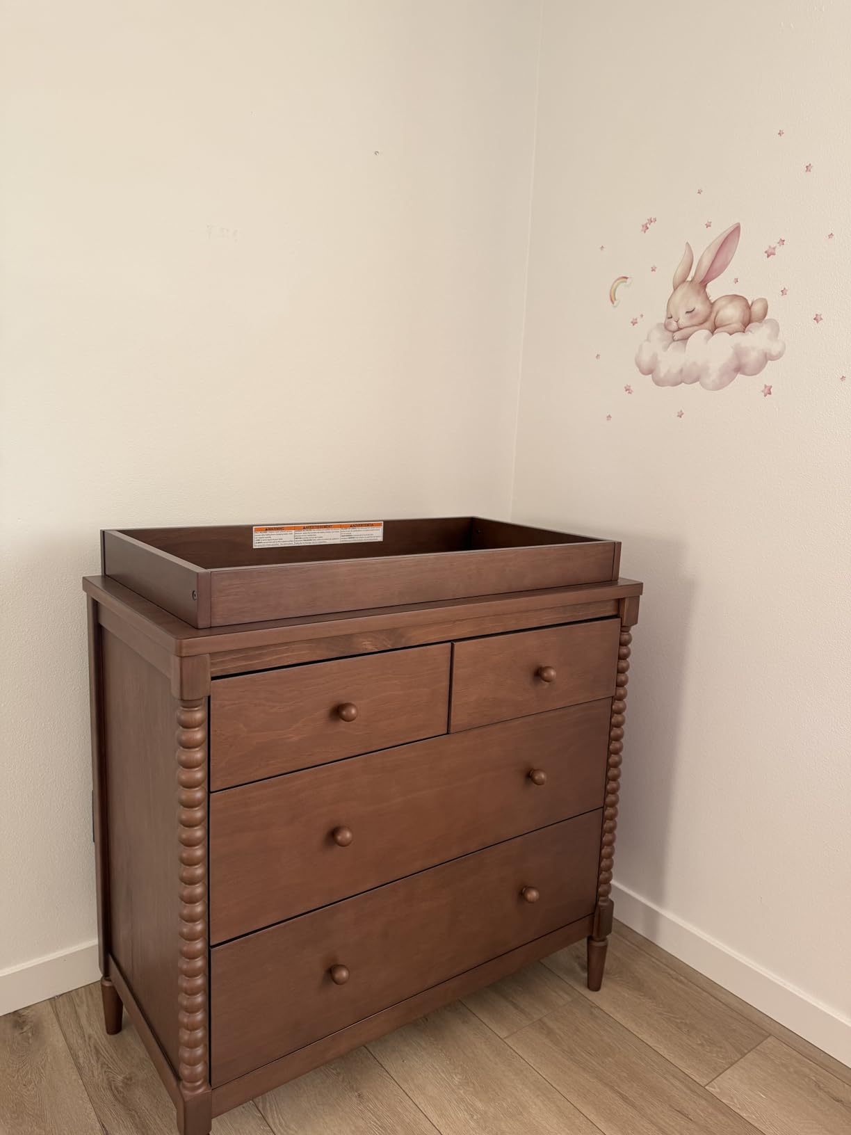 Delta Children Saint 4 Drawer Dresser with Changing Top and Interlocking Drawers, Teak Brown customer photo 1