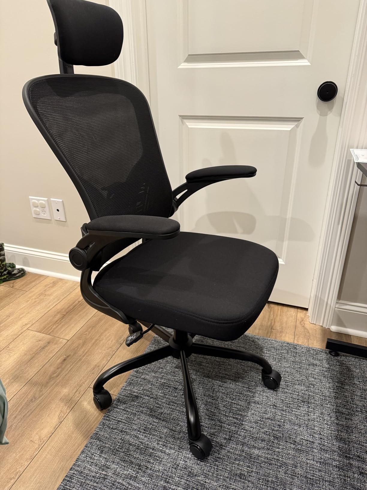 Office Chair Ergonomic Desk Chair, 330LBS Capacity, High Back Computer Chair for Long Hours Comfortable, Rolling Swivel Executive Task Chair for Home Office with Flip-up Armrests, Black customer photo 1