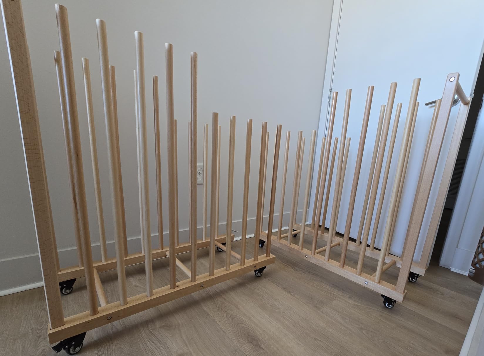 Art Storage Rack, Wood Art Drying Storage Stand with Handle & Caster Wheels, Art Canvas Storage customer photo 1