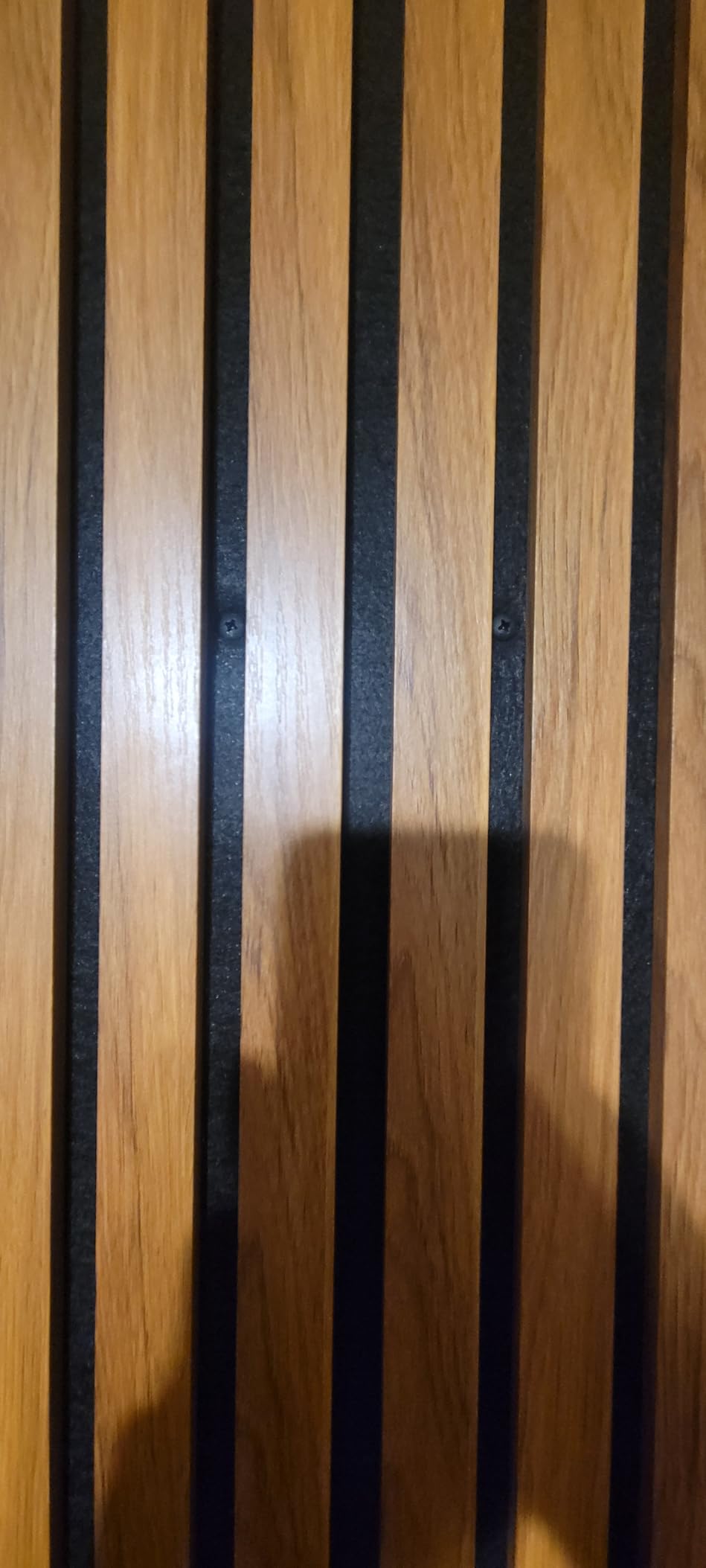 NeatiEase Wood Panels for Wall, 4-Piece 96 x 12.6 Soundproof Wood Slat Wall Panel for Interior Wall Decor Noise Cancelling, Acoustic Wall Panels, Sound Absorbing Panel (Teak) customer photo 2
