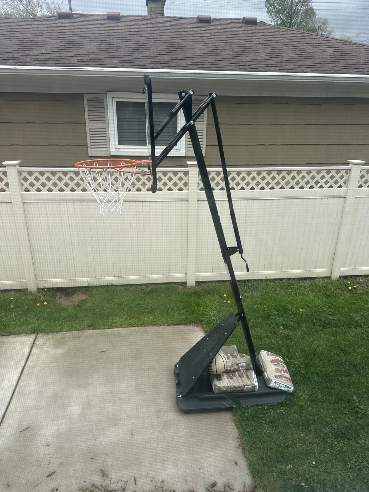 Skytime Basketball Hoop 44&48 Inch Backboard Portable Basketball Goals Outdoor,5.3-10ft Stepless Regulation Crank Adjust Basketball Goal System customer photo 2