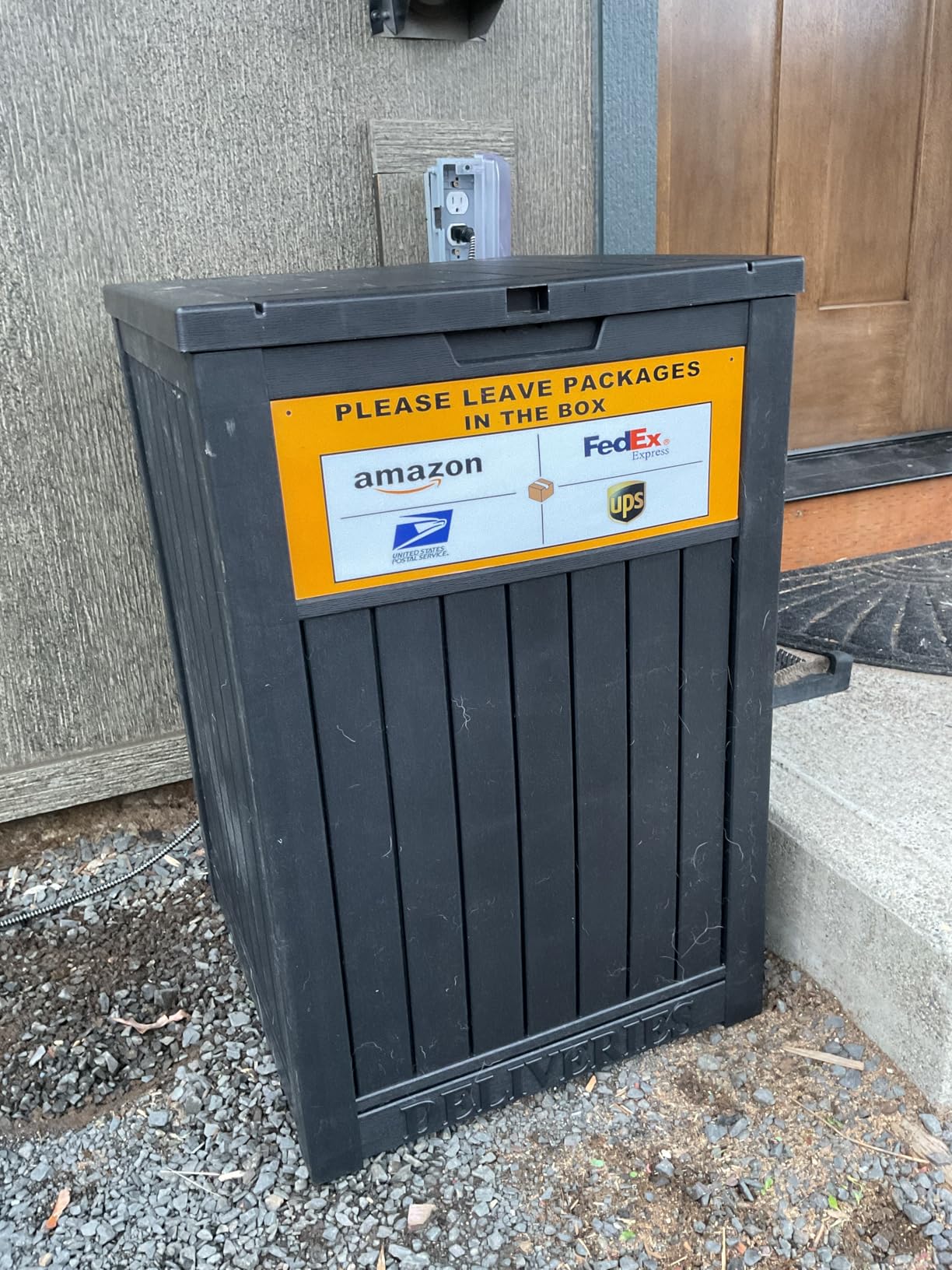Package Delivery Box for Outside with Sign, 48 Gallon Storage with Lockable Secure, Large Double Wall Resin Outdoor Package Delivery Waterproof customer photo 1