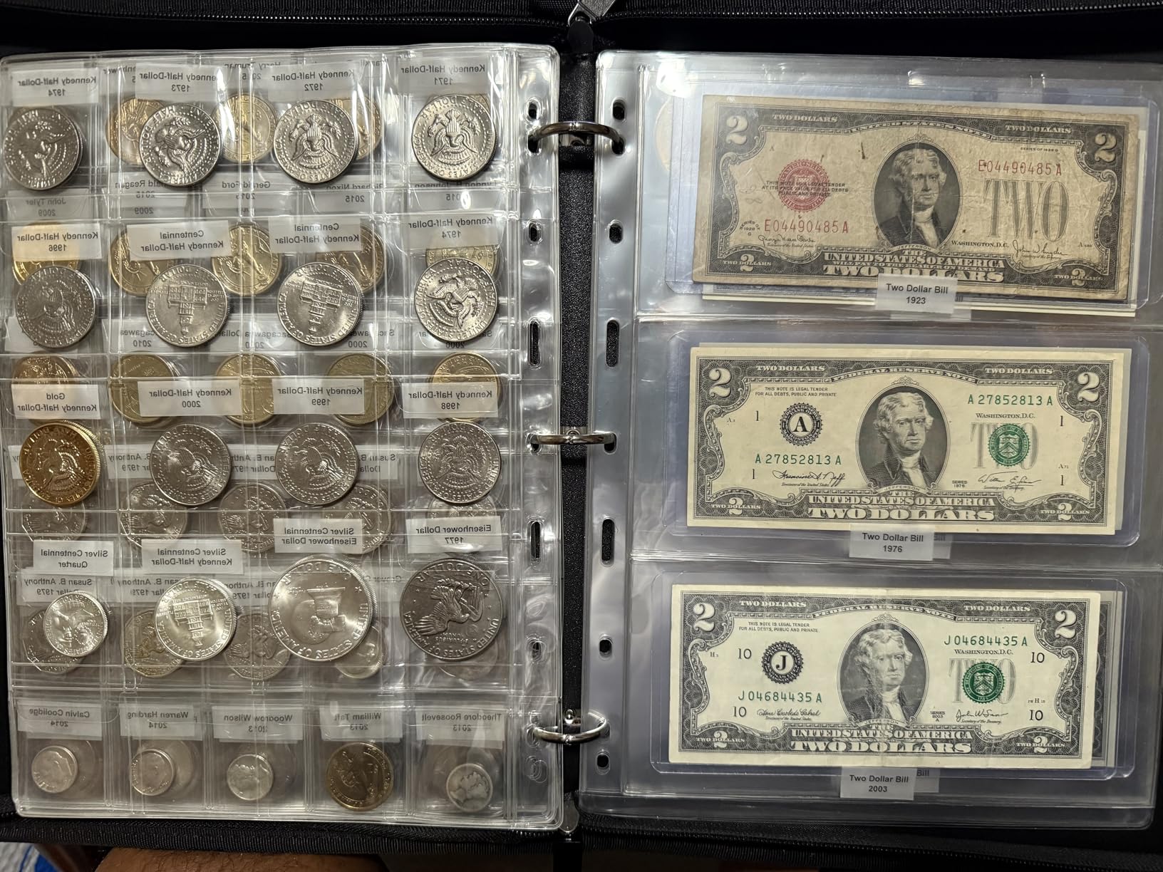 Coin Collection Album Holder for Collectors, 1403 Personalized Collection Labels, 410 Pockets Fireproof Coin Collection Book & 15 Paper Currency Binder Sleeves, Coin Storage Organizer Gifts for Bill customer photo 2