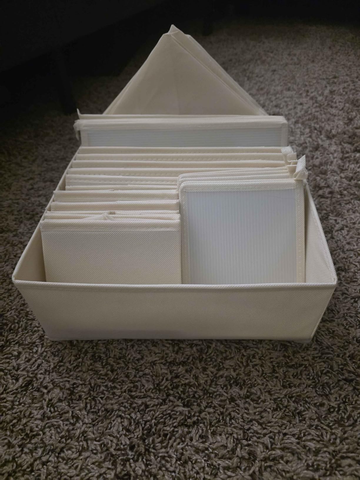 Criusia Drawer Organizer Clothes, 10 Pack Dresser Organizer for Baby Clothes, Underwear, Sock- Foldable Closet Organization and Storage Dividers Bins for Nursery, Bedroom (Beige) customer photo 2