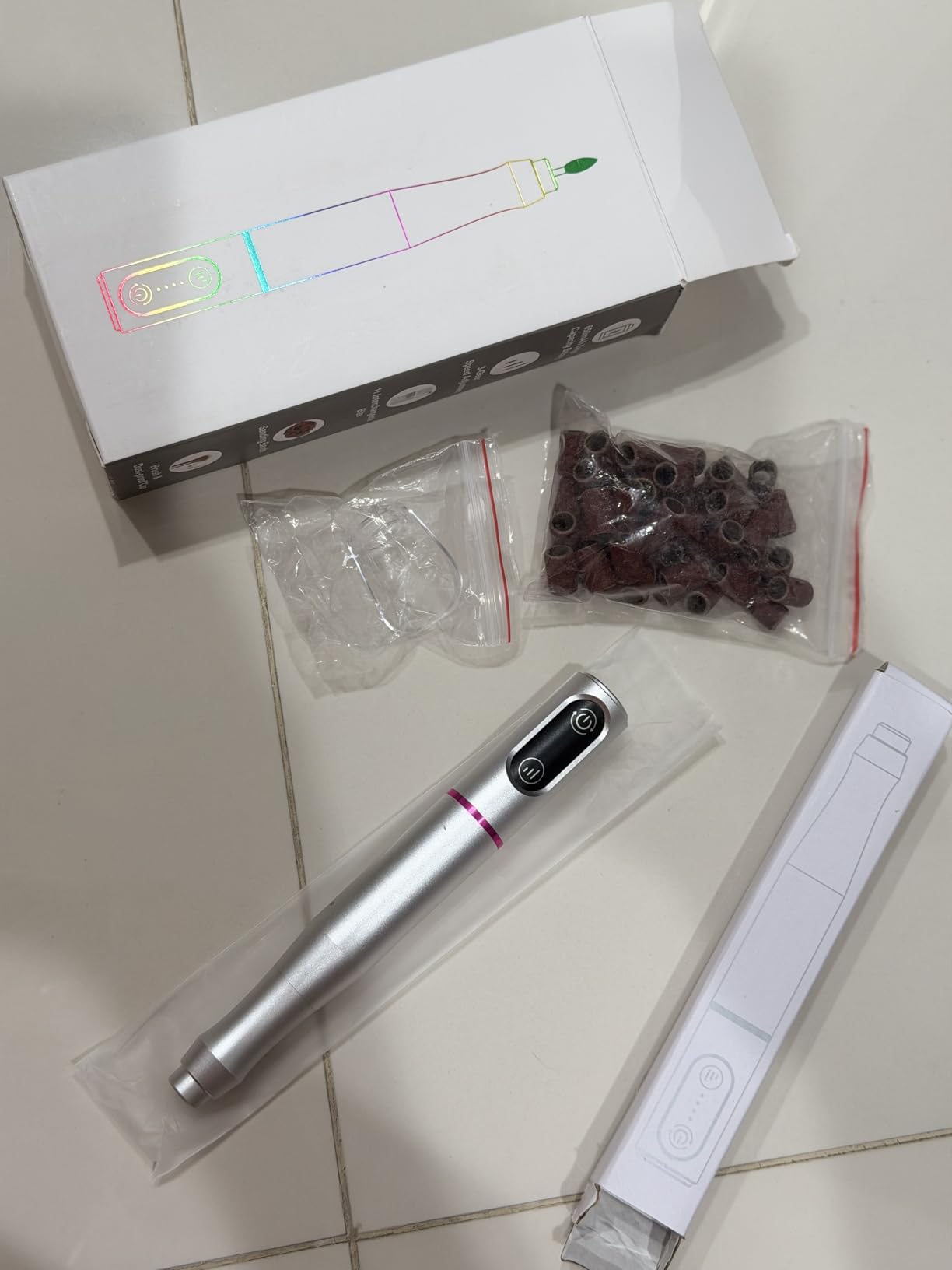 TUOBEO Cordless Nail Drill Electric Nail File Kit, Rechargeable Efile Set, Portable Acrylic Gel Nail Polish Remover Machine, Pedicure Manicure Tool, 11 Bits, 56 Sanding Bands, Salon Home, Purple customer photo 1