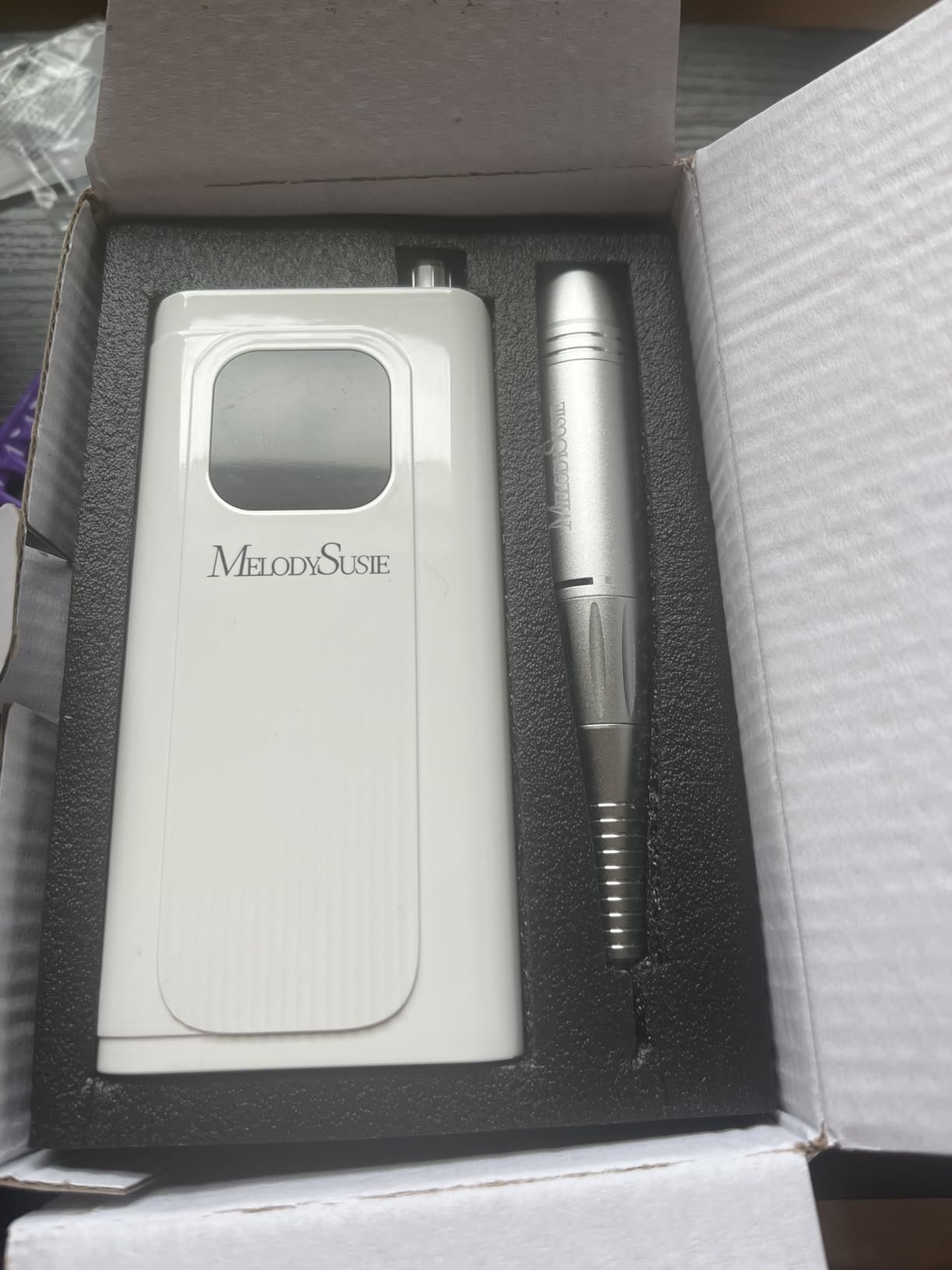 MelodySusie Entry-Level Clip-On Rechargeable Essential Nail Drill, SC300F 30000RPM E-File with LCD Display for All Manicure Shaping & Gel Removal, Ideal for Training,Nail Art Practice & Home Use, Pink customer photo 1