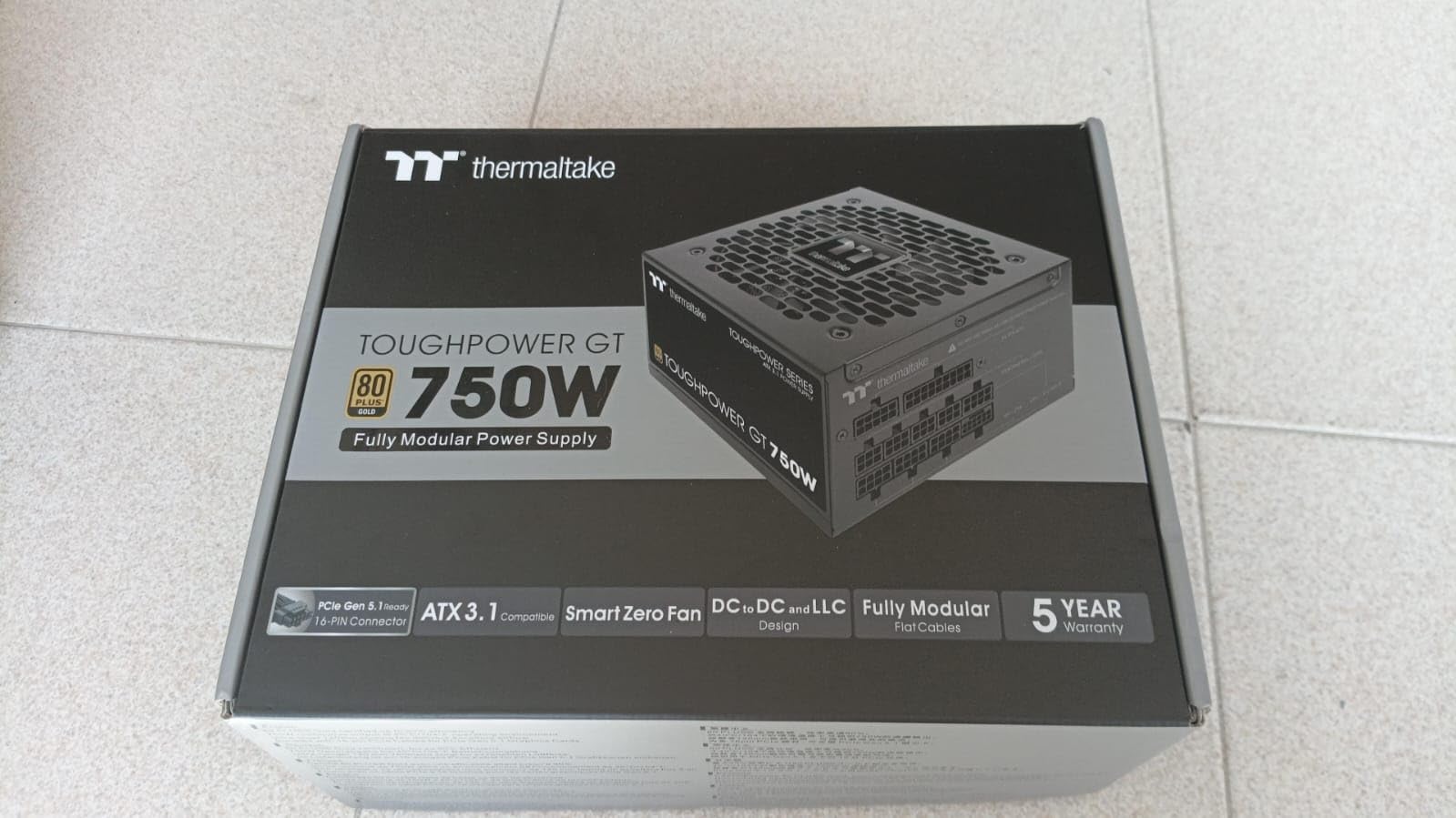 Thermaltake Toughpower GT 750W ATX 3.1 Standard Power Supply; 80 Plus Gold Efficiency; Smart Zero Fan; Native 300W PCIe 5.1 Connector; PS-TPT-0750FNFAGU-3; 5 Year Warranty customer photo 2