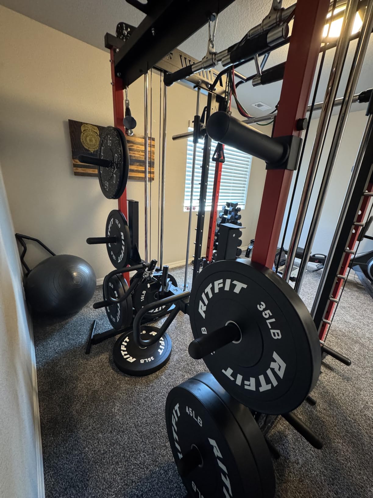 RitFit M1 Pro Smith Machine Cable Crossover Power Cage Home Gym | Dual 360 Cables, Barbell & Handles, LAT Pulldown, 1850LBS Weight Capacity customer photo 2