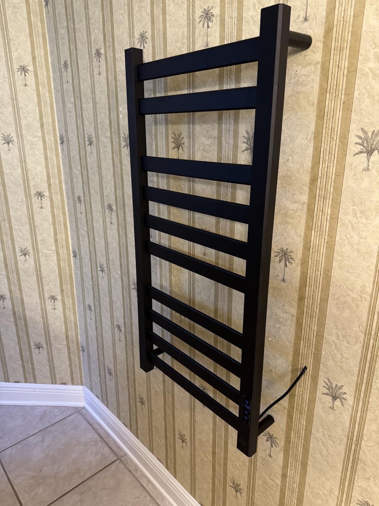 Heated Towel Rack for Bathroom Towel Warmer Racks Wall Mounted with Timer & Temperature Multi-Level Adjustments with 10 Bars for Bathroom Shower Hot Tub Spa(Black) customer photo 1