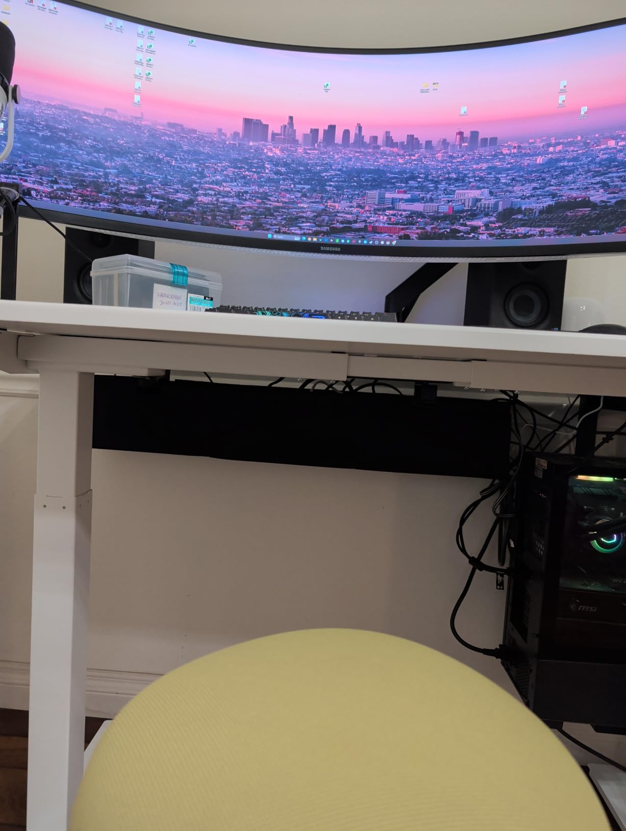 Univivi No Drill Under Desk Cable Management Tray, 36 inch Cord Organizer for Table customer photo 2