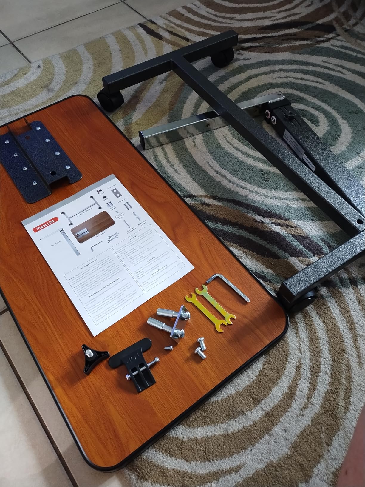 Medical king Adjustable Overbed Bedside Table with Wheels customer photo 2