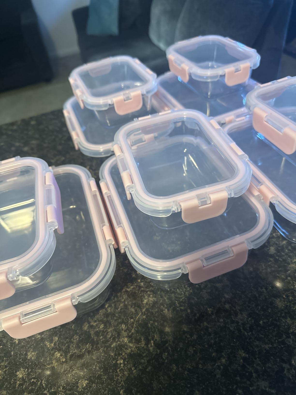 KOMUEE 10 Pack Glass Food Storage Containers, Meal Prep Containers with Lids, Airtight Glass Lunch Boxes, Freezer, Oven, and Microwave Safe customer photo 1