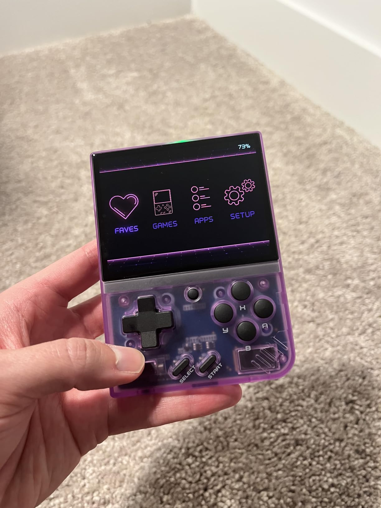 Miyoo Mini Plus OnionOS Handheld Game Console 3.5-inch 640*480 Screen 3000mAh Miyoo-mini+ with Portable Case Transparent Purple customer photo 2