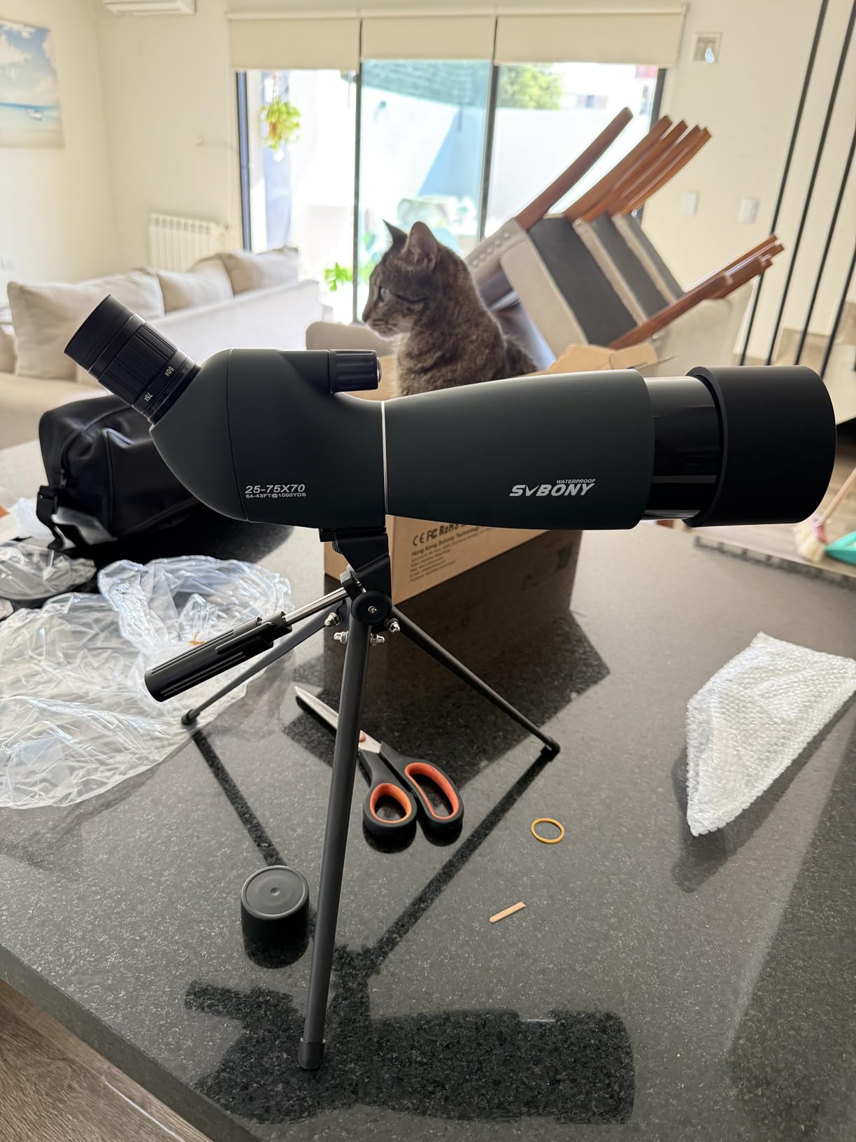 SVBONY SV28 100mm Angled Spotting Scope for Target Shooting, 25-75x Spotter Scope with Tripod for Long Range Viewing, FMC HD Optics with Soft Carrying Case & Phone Adapter, Scopes for Birdwatching customer photo 1
