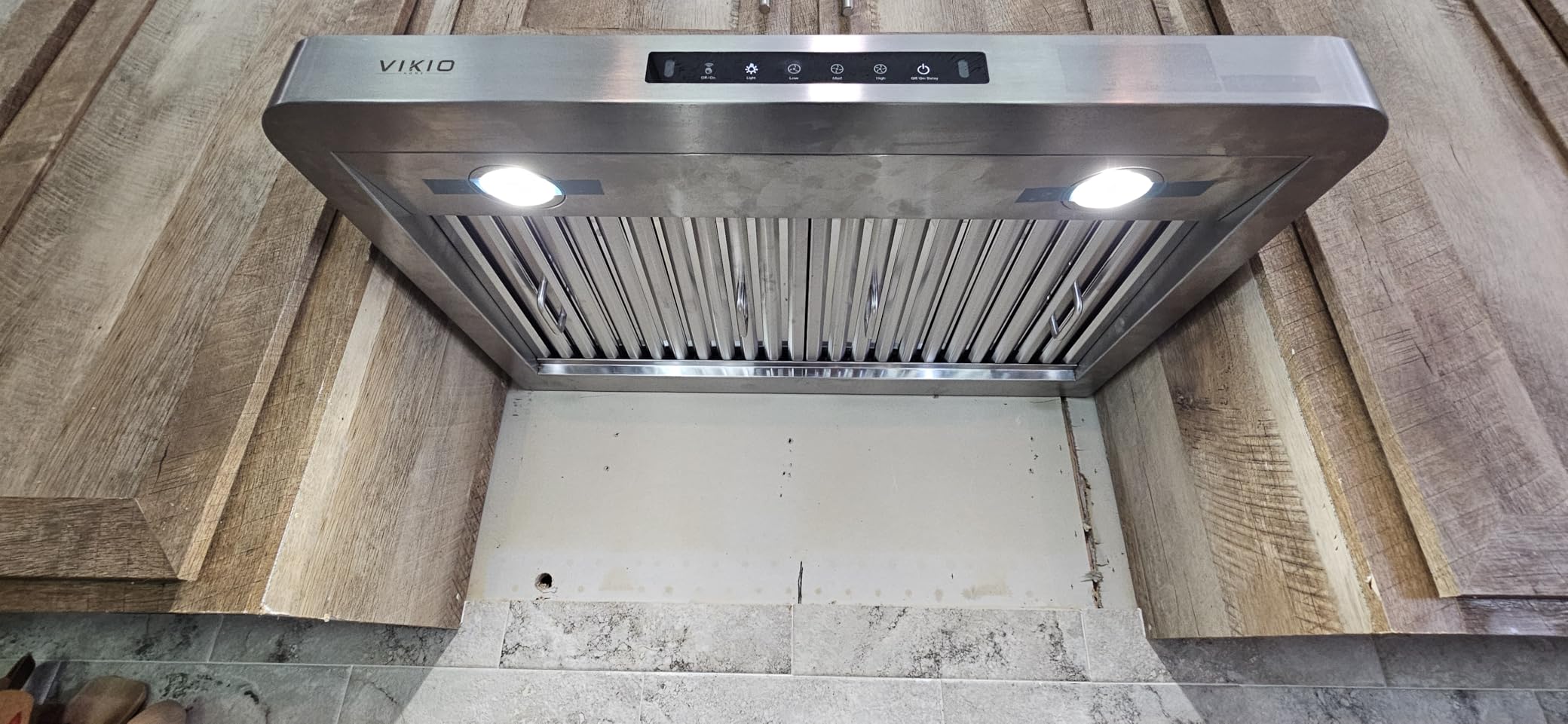 VIKIO HOME Range Hood 36 Inch Under Cabinet with 980 CFM, 3-Speed Gesture Sensing & Touch Control, Stainless Steel Kitchen Hood Vent for LED Lights, Time Setting, Baffle Filters with Handlebar customer photo 2