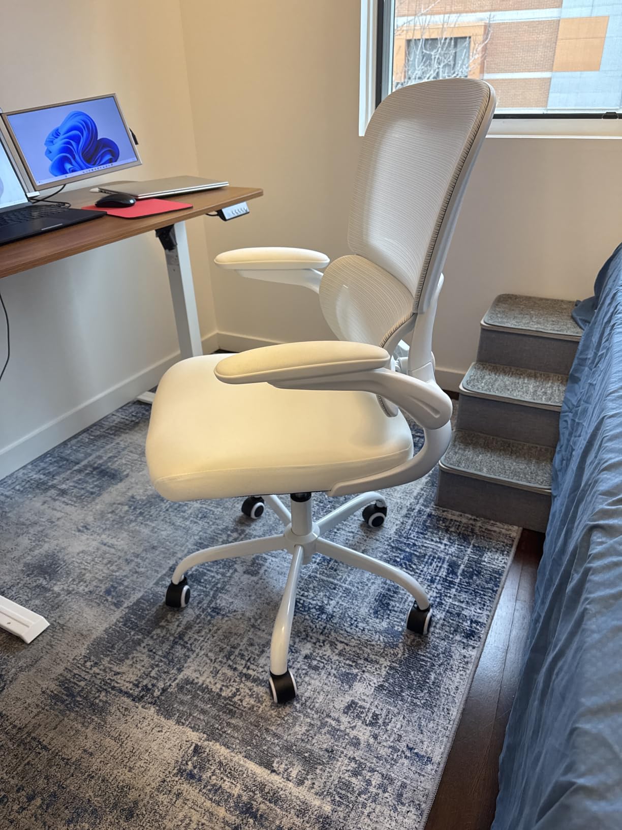 TRALT Office Chair Ergonomic Desk Chair, 330 LBS Home Mesh Office Desk Chairs with Wheels, Comfortable Gaming Chair, High Back Office Chair for Long Hours (Beige) customer photo 2