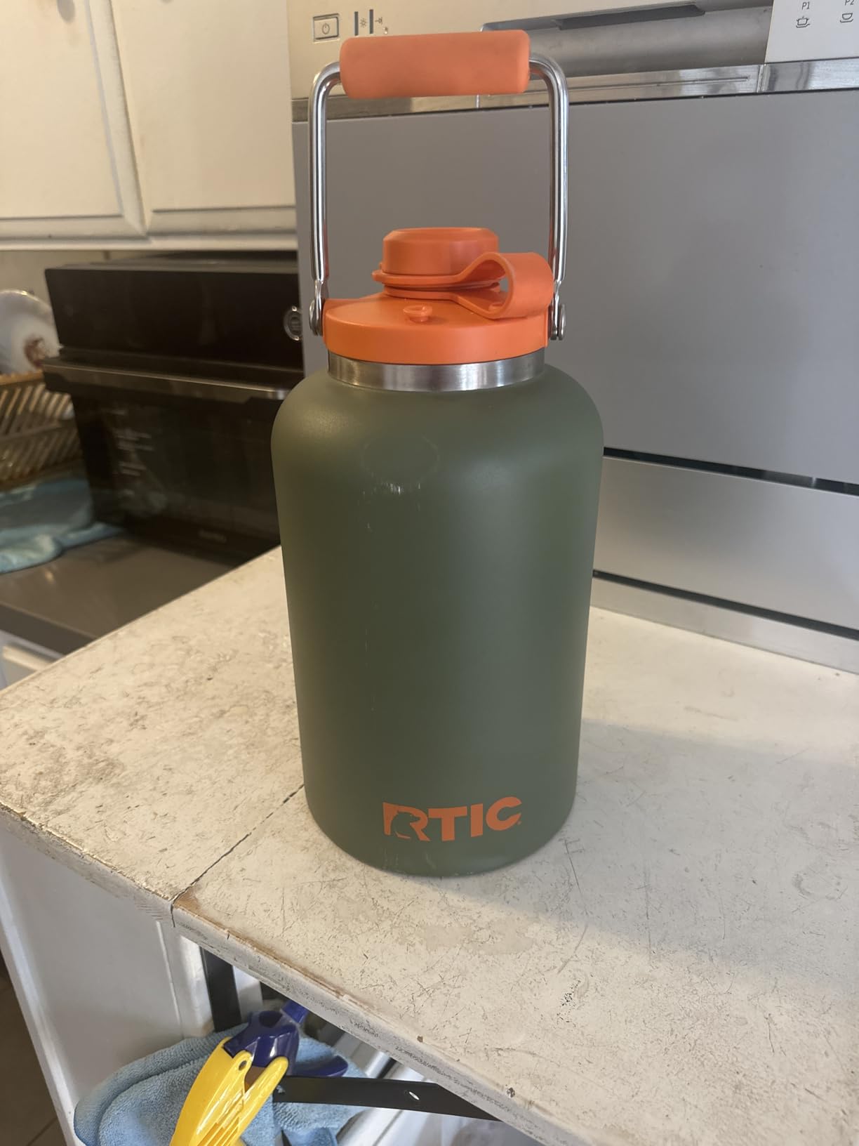RTIC 1 Gallon Outback Jug, Stainless Steel, Ceramic Lined Insulated Water Bottle with Lid and Handle, BPA-Free customer photo 1