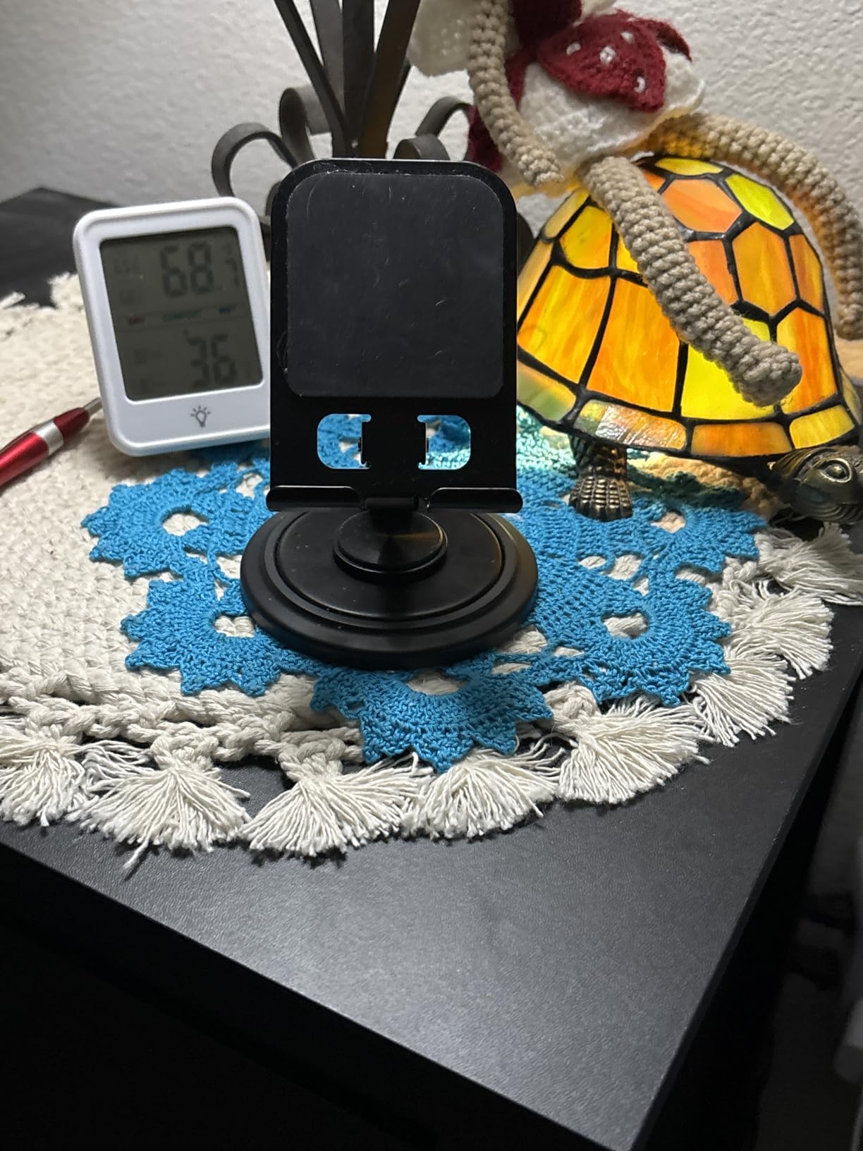 Lamicall Cell Phone Stand for Desk - [360° Rotation] Sturdy Adjustable Desktop Phone Holder, Foldable Mobile Stand, Office Desk Accessories Gifts for iPhone 17 16 15 14 Pro Max, Galaxy S25, Cellphone customer photo 2
