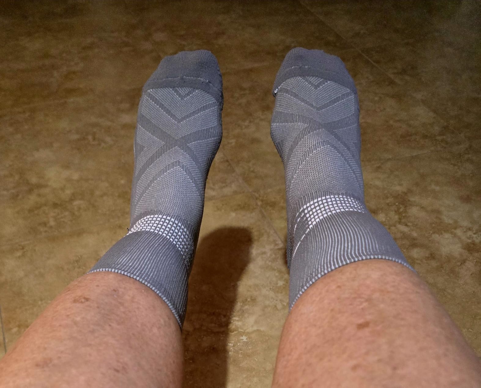 IRAMY Compression Ankle Support Crew Socks Men Women Coolmax Wicking Plantar Fasciitis Relief Running Hiking Socks 3 Pairs customer photo 2